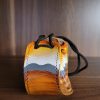 Leather hand painted coin purse