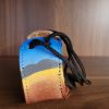 Leather hand painted coin purse