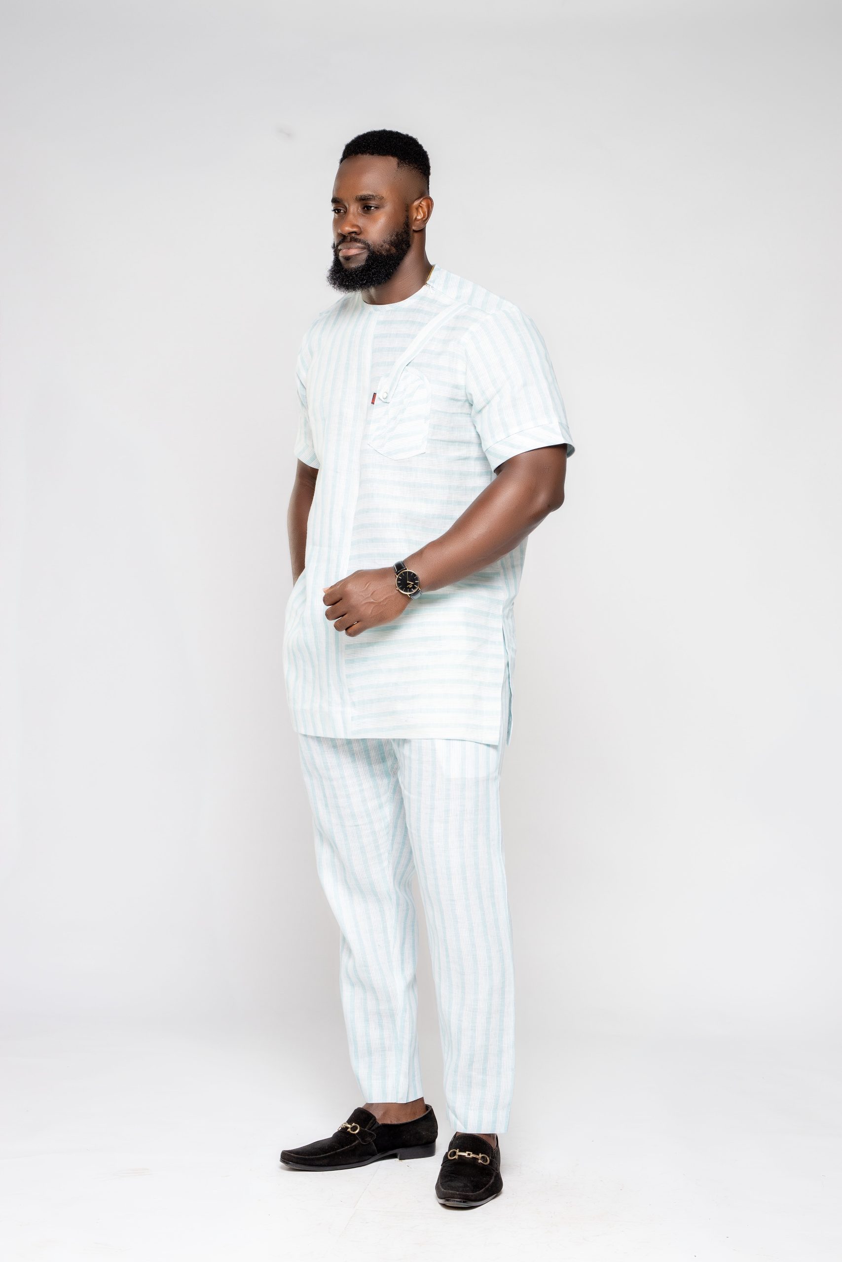 African Clothing Linen Suit for Men - Yvonne Exclusive African Clothing Linen Suit for Men - Yvonne Exclusive