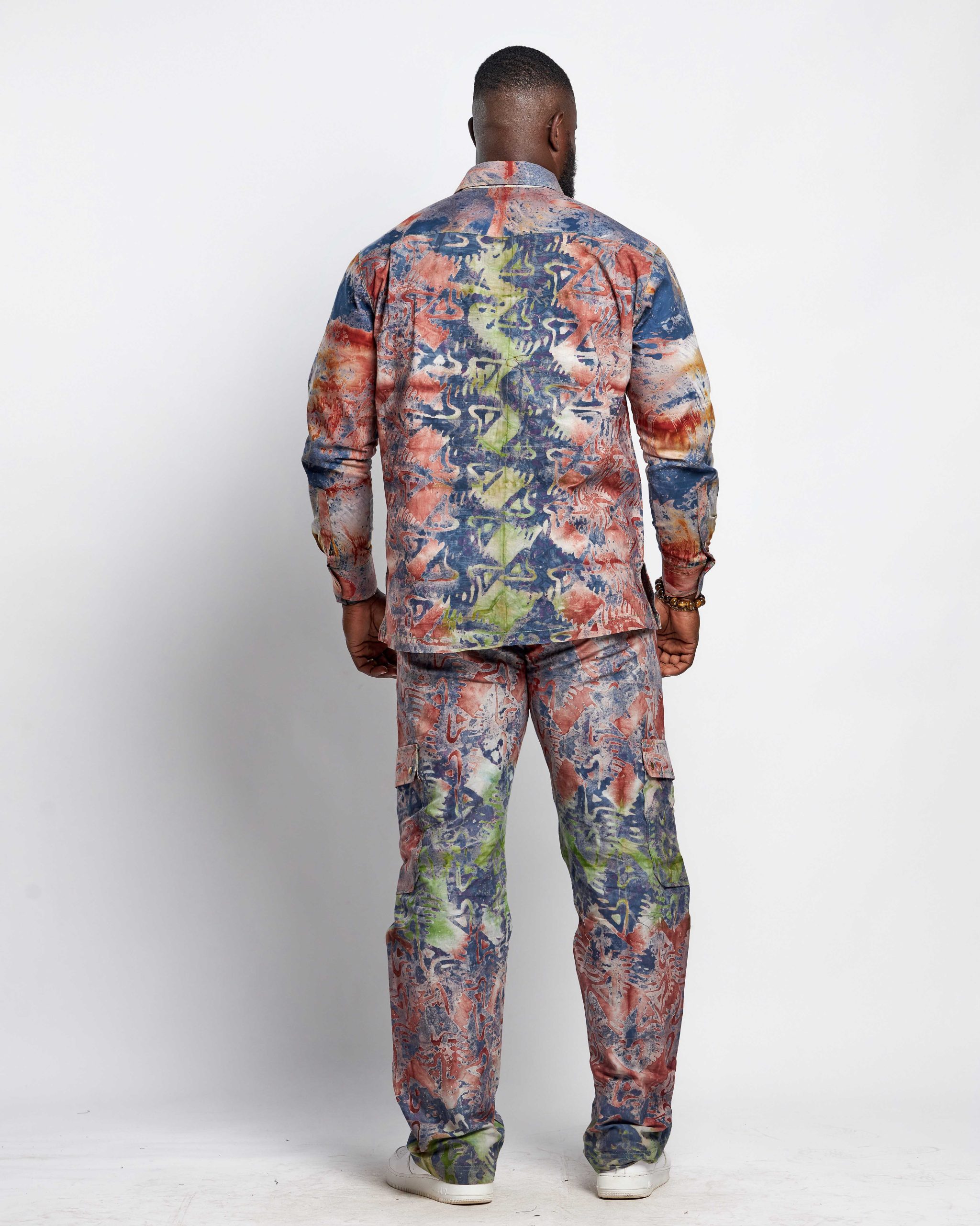 African Batik Men Suit - Top & Cargo Pants