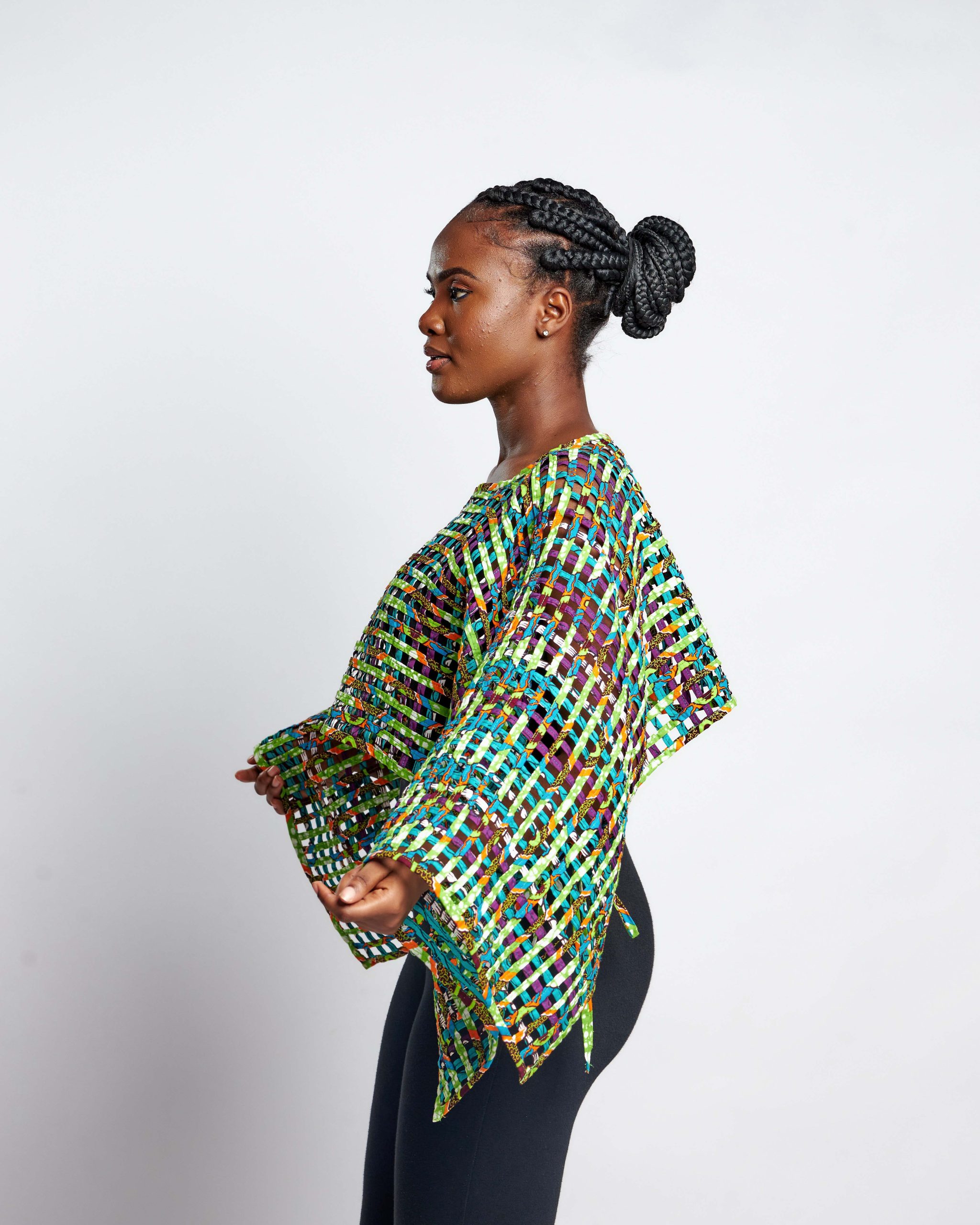 African Clothing for Women. Ankara Women's Mesh Top. Retail and Wholesale, Made in Africa