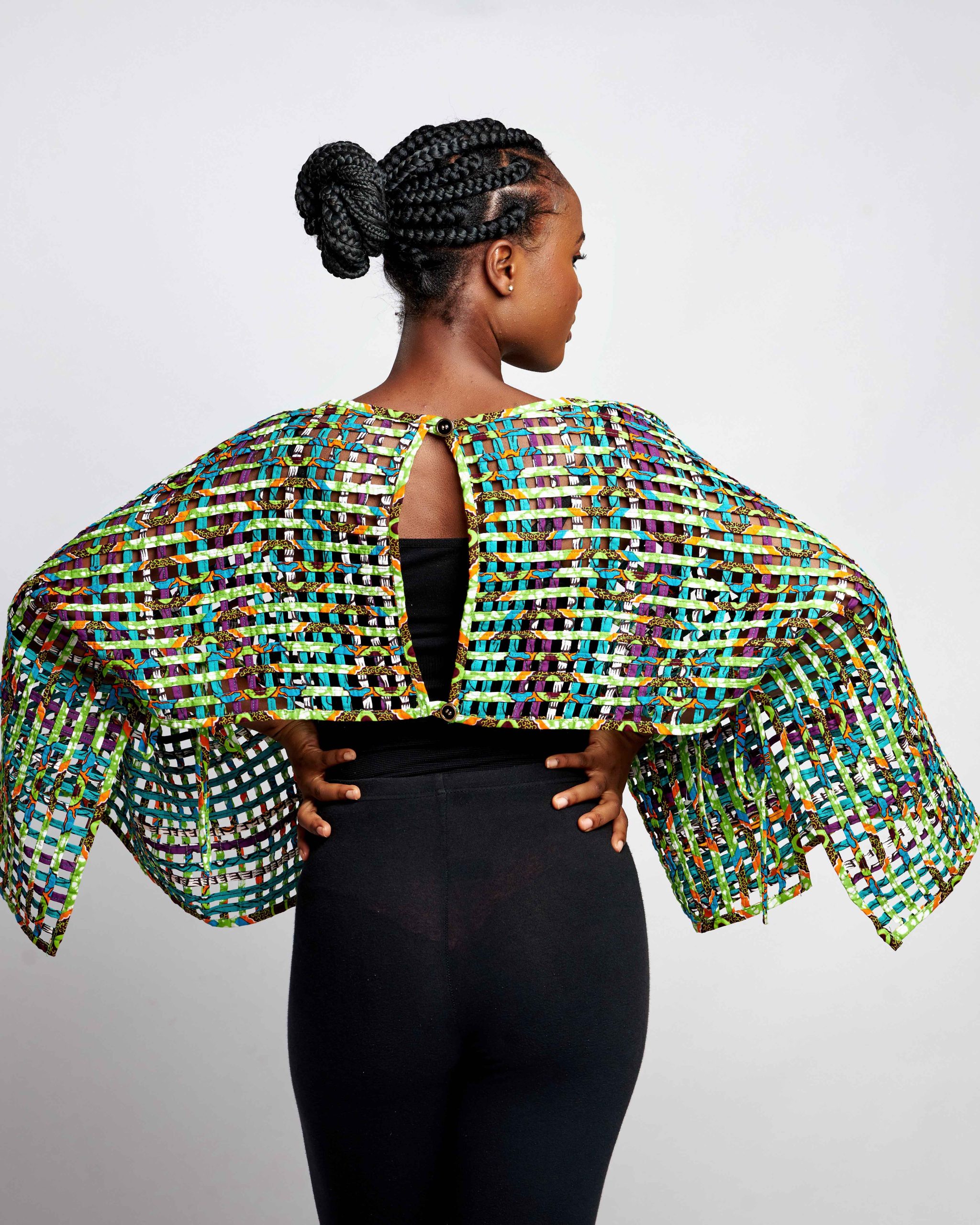 African Clothing for Women. Ankara Women's Mesh Top. Retail and Wholesale, Made in Africa