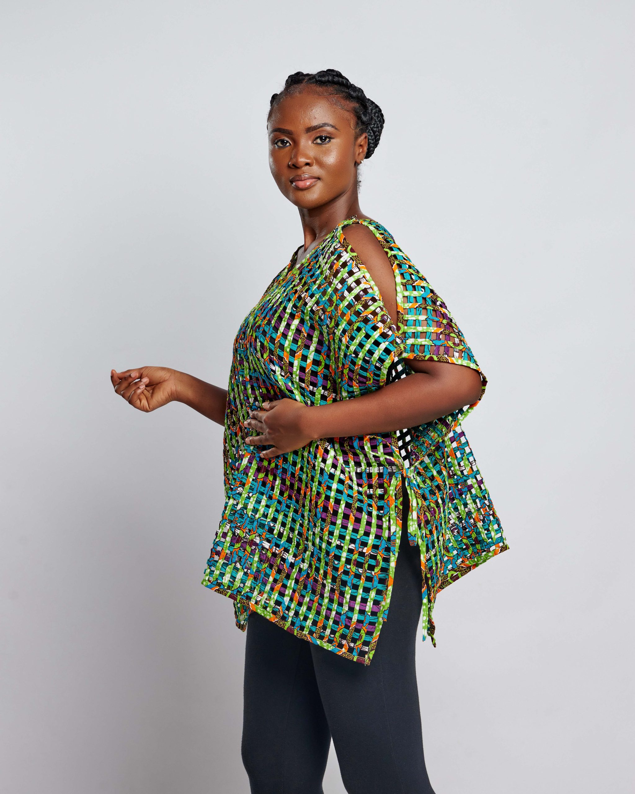 African Clothing for Women. Ankara Women's Mesh Top. Retail and Wholesale, Made in Africa
