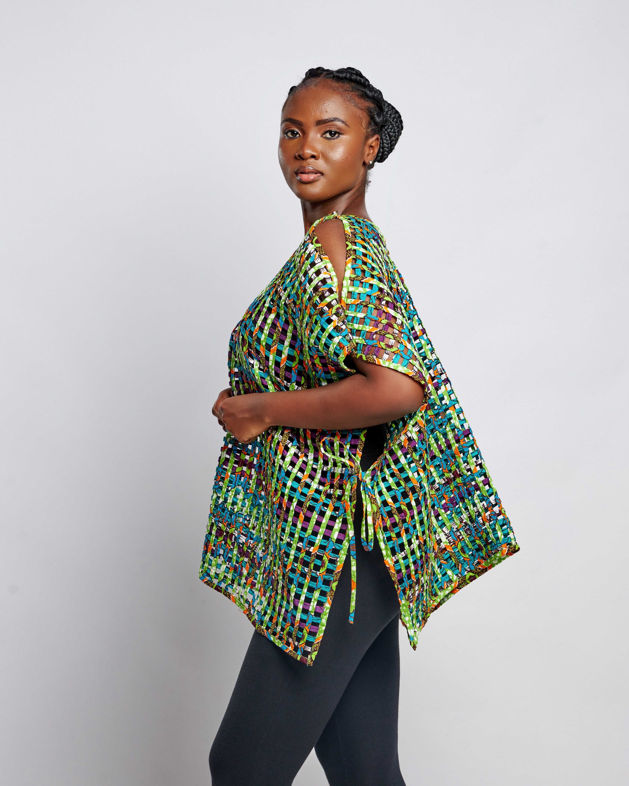 African Clothing for Women. Ankara Women's Mesh Top. Retail and Wholesale, Made in Africa