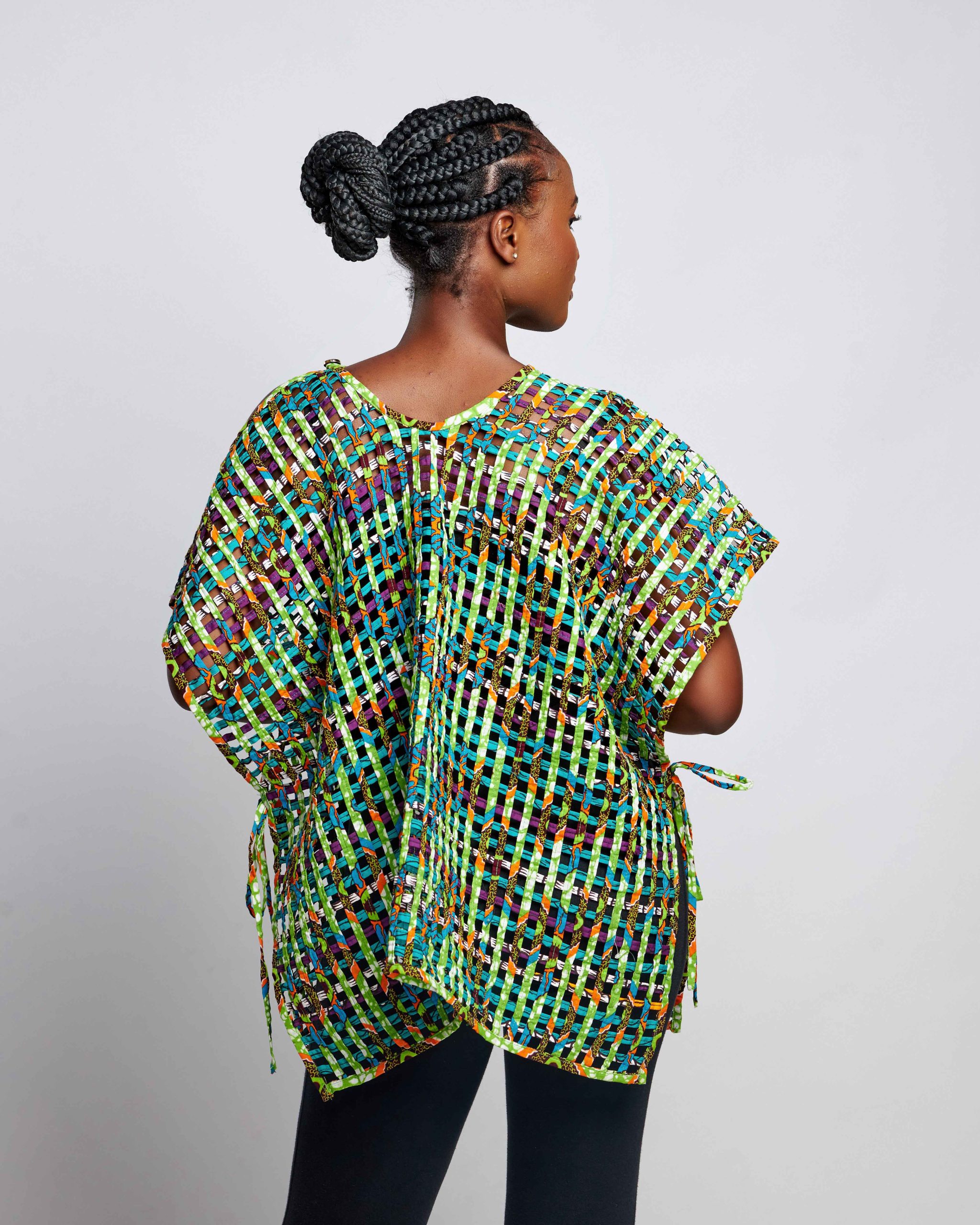 African Clothing for Women. Ankara Women's Mesh Top. Retail and Wholesale, Made in Africa