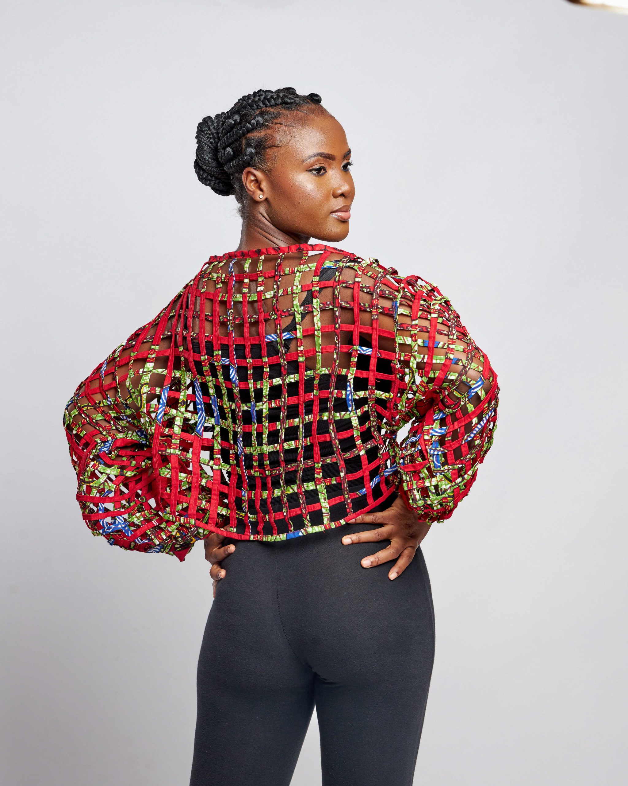 African Clothing for Women. Ankara Women's Mesh Top. Retail and Wholesale, Made in Africa
