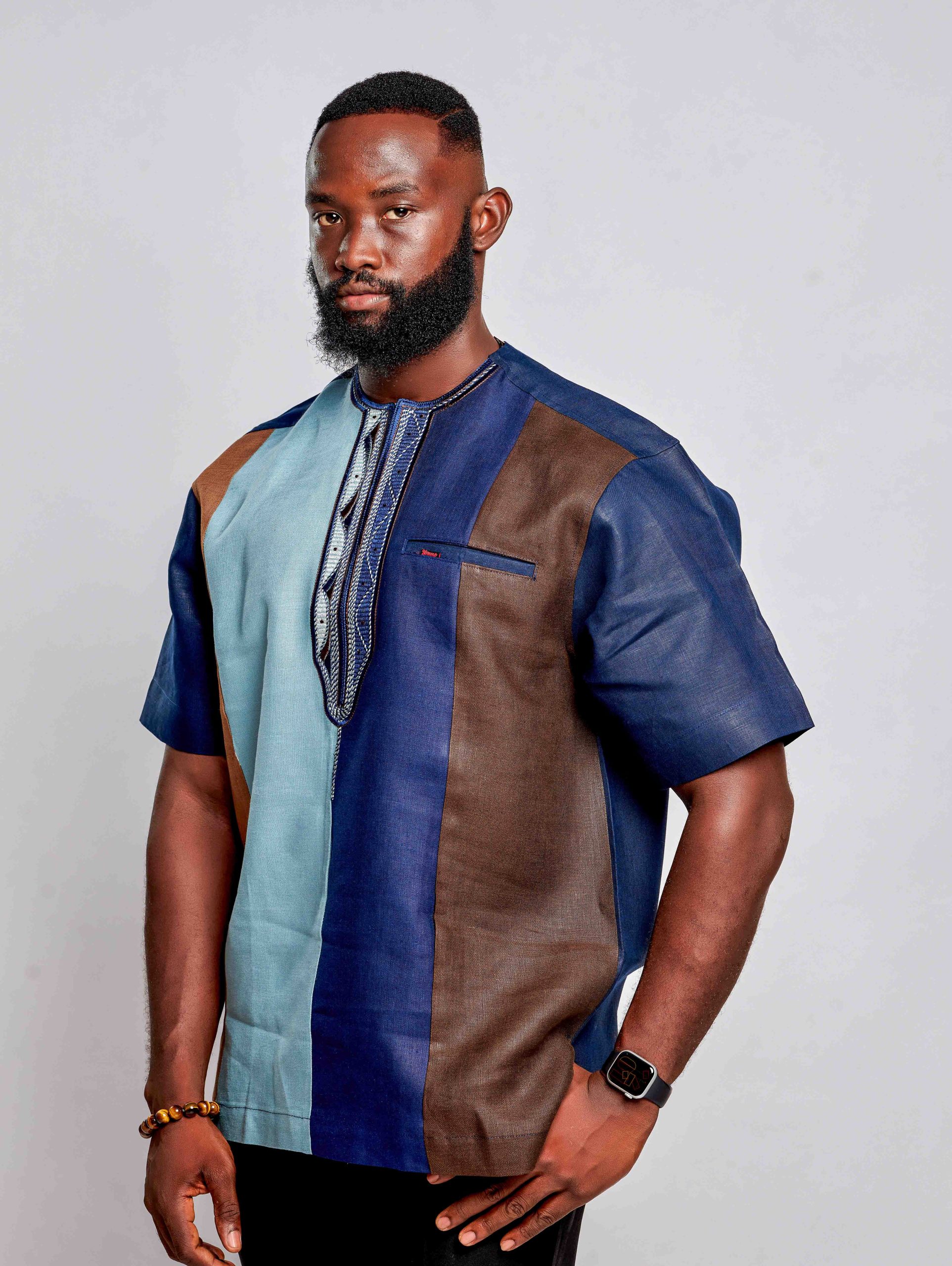 African Clothing for Men. Long-sleeved men's shirt. Retail and Wholesale. Made in Africa