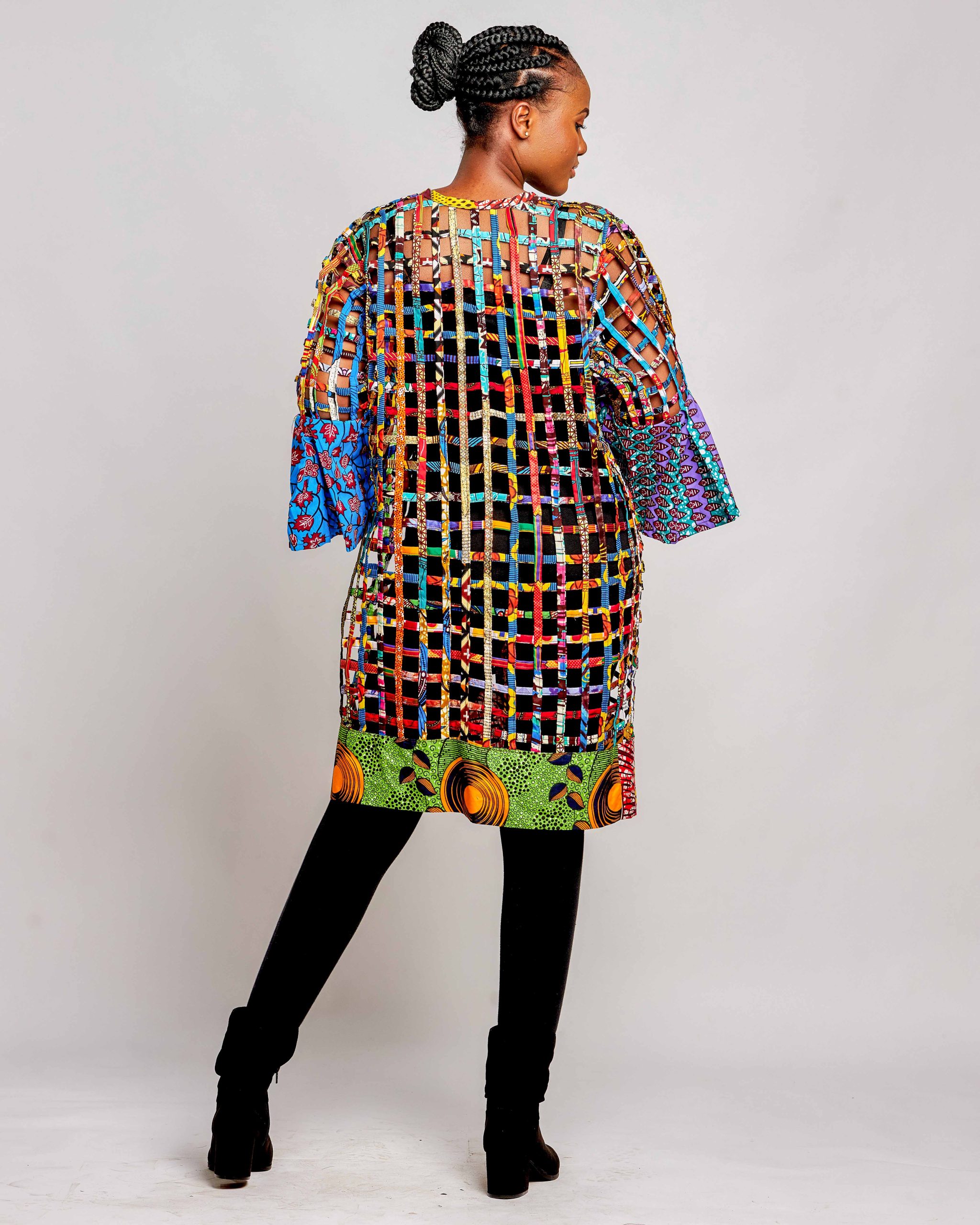 African Clothing for Women. Ankara Women's Mesh Mini Jacket. Retail and Wholesale, Made in Africa