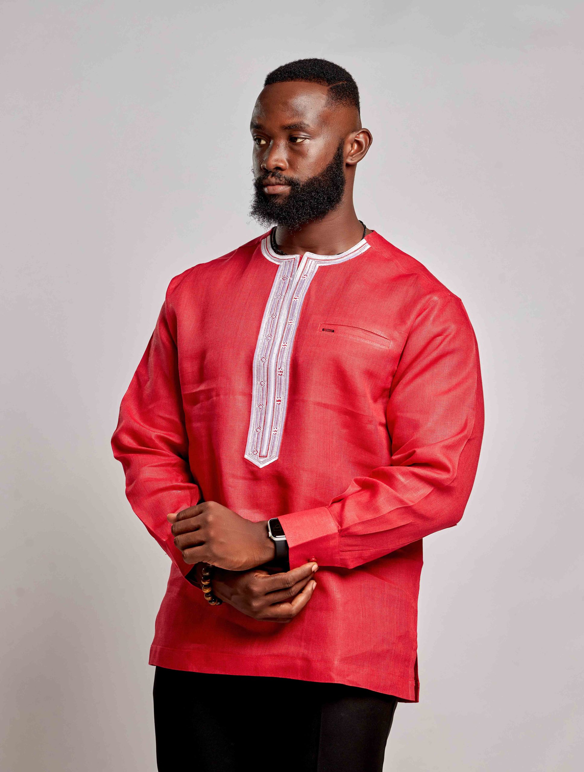 African Clothing for Men. Long-sleeved men's shirt. Retail and Wholesale. Made in Africa