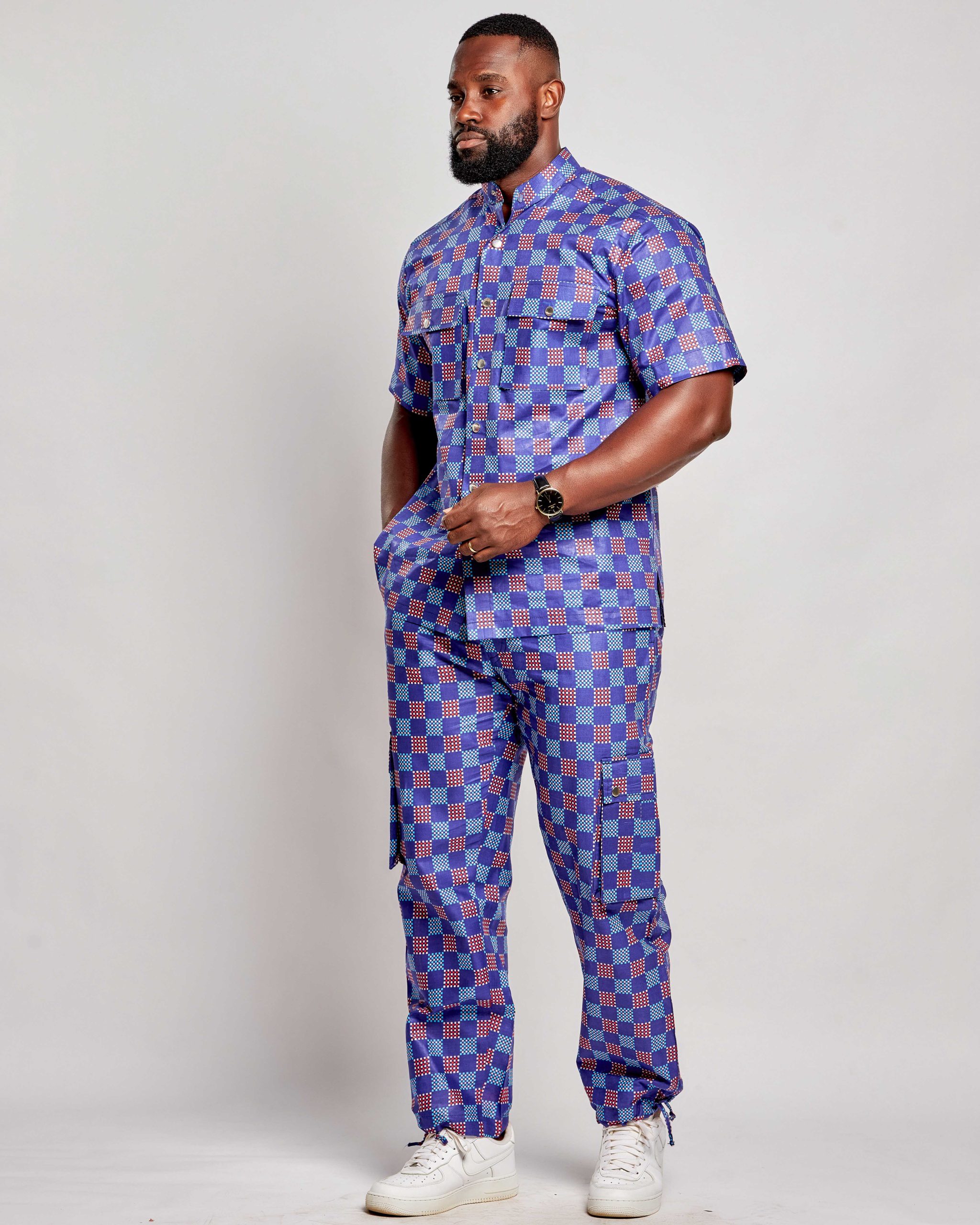 African Men Suit - Top & Cargo Pants