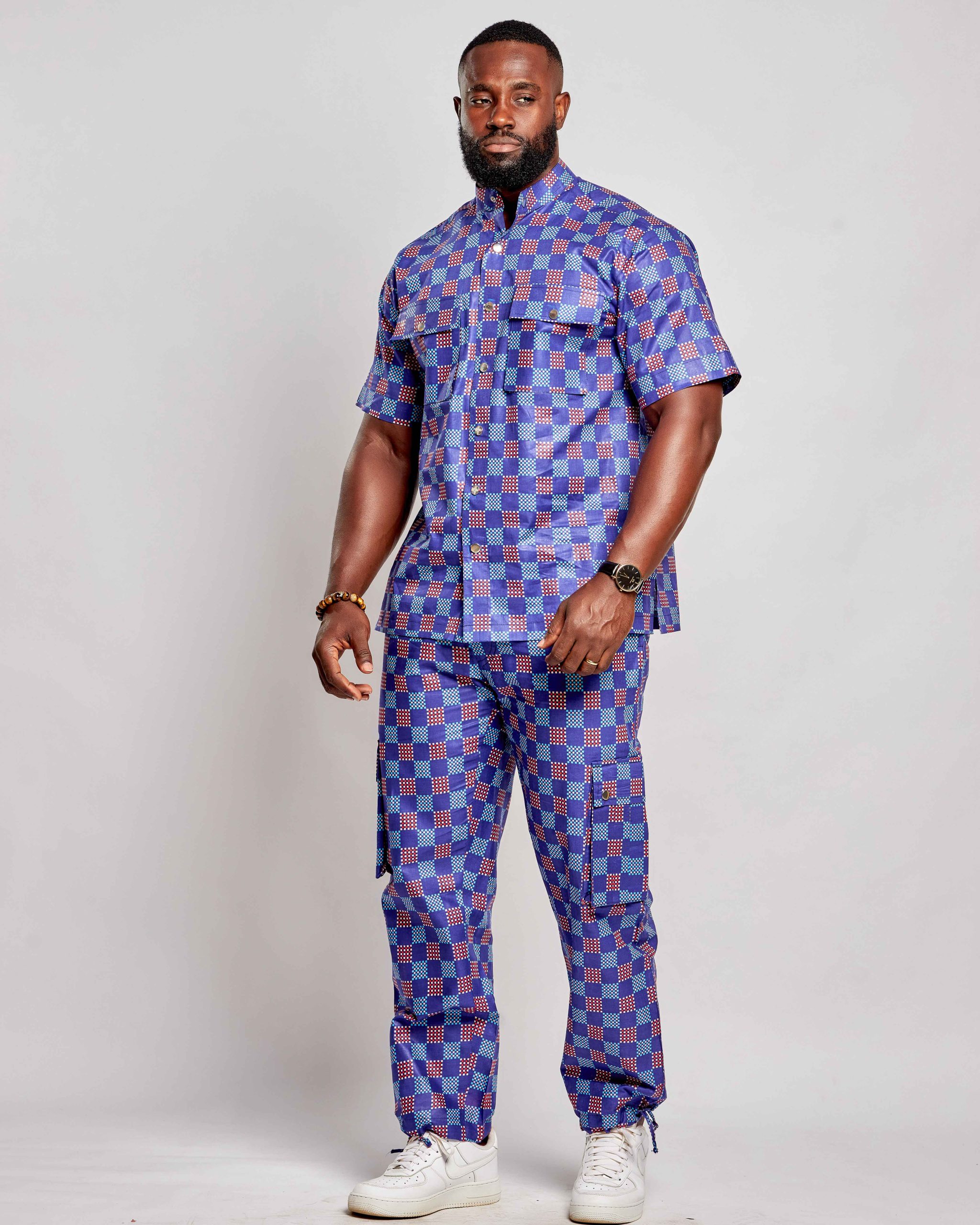 African Men Suit - Top & Cargo Pants