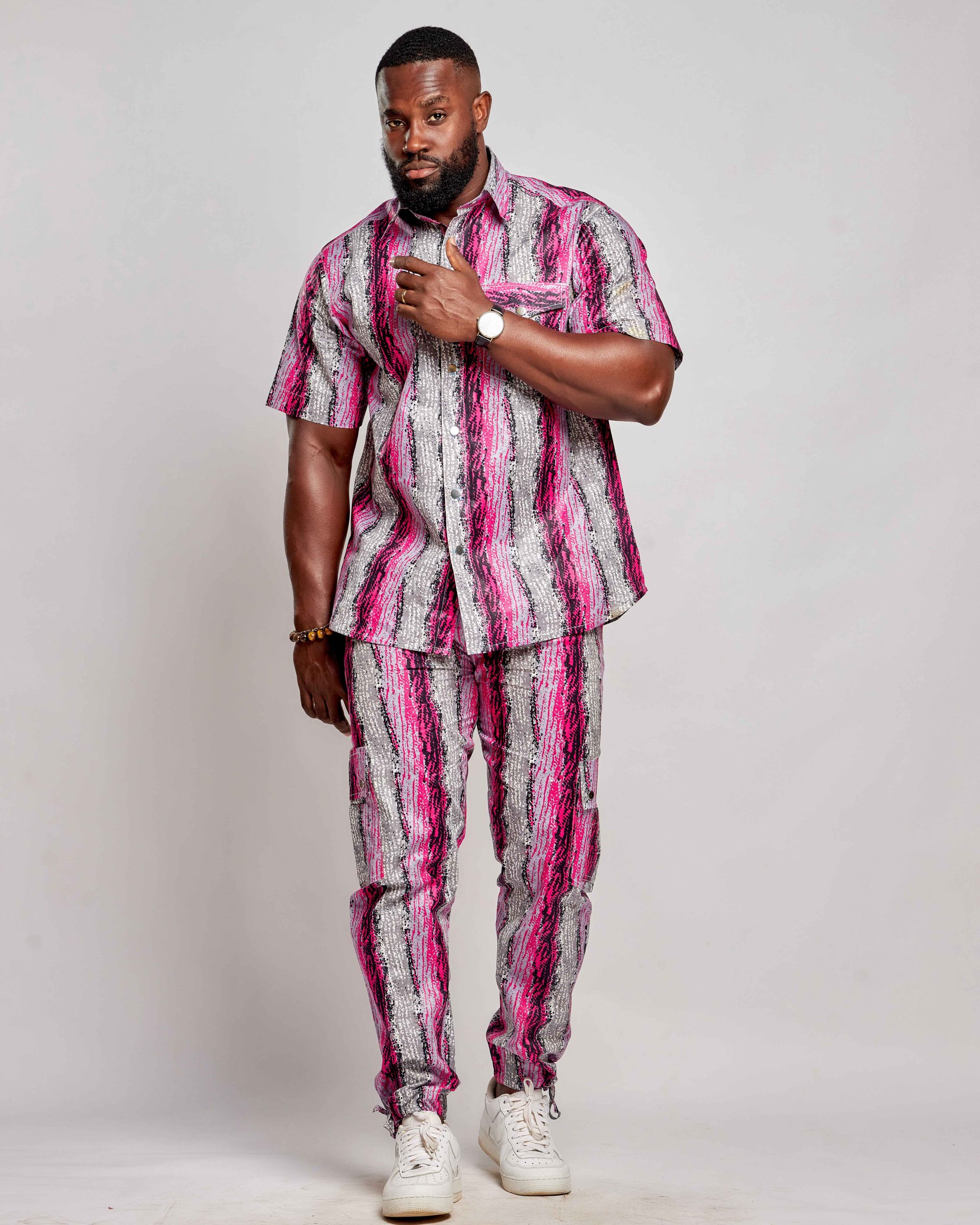 African Batik Men Suit - Top & Cargo Pants