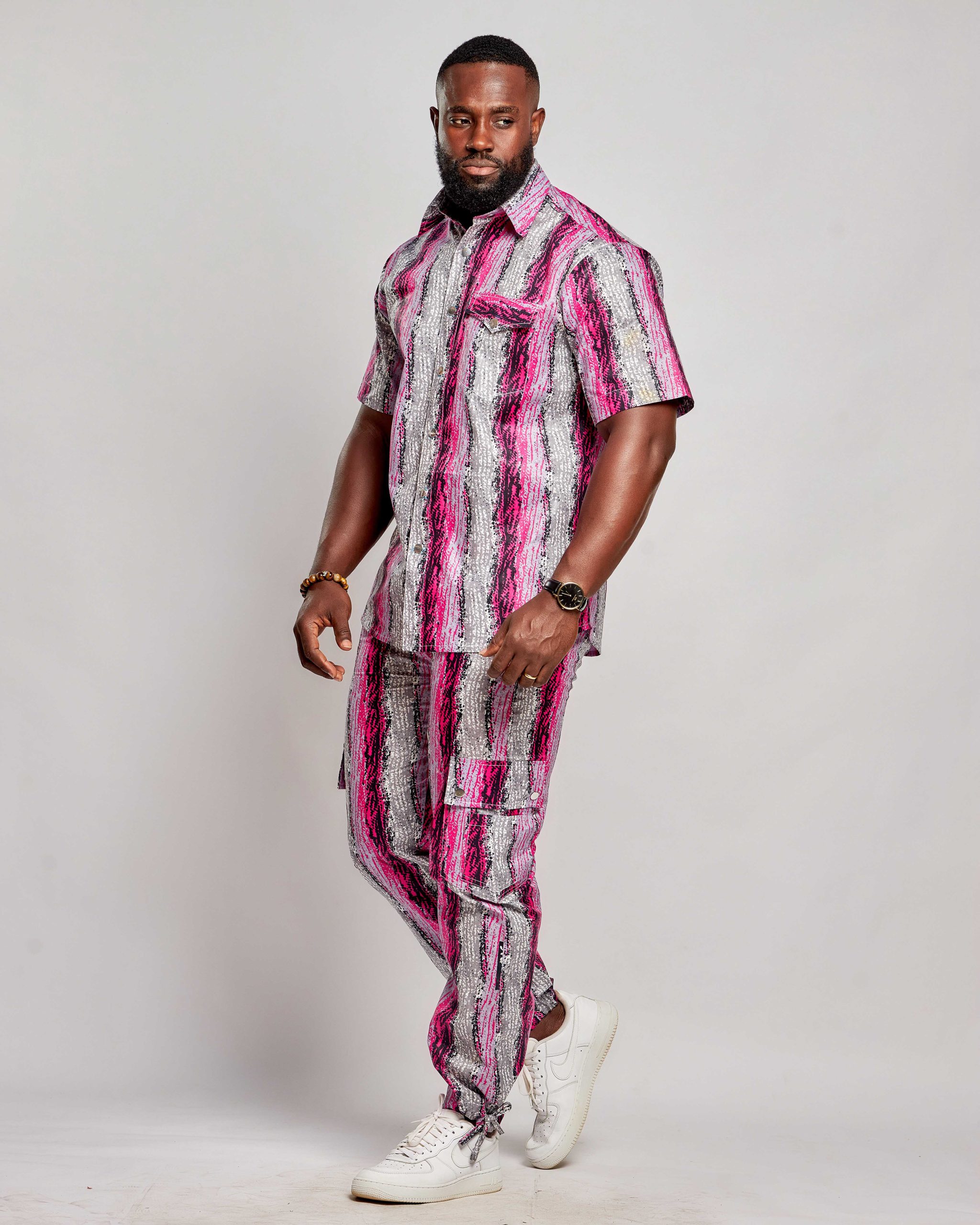 African Batik Men Suit - Top & Cargo Pants