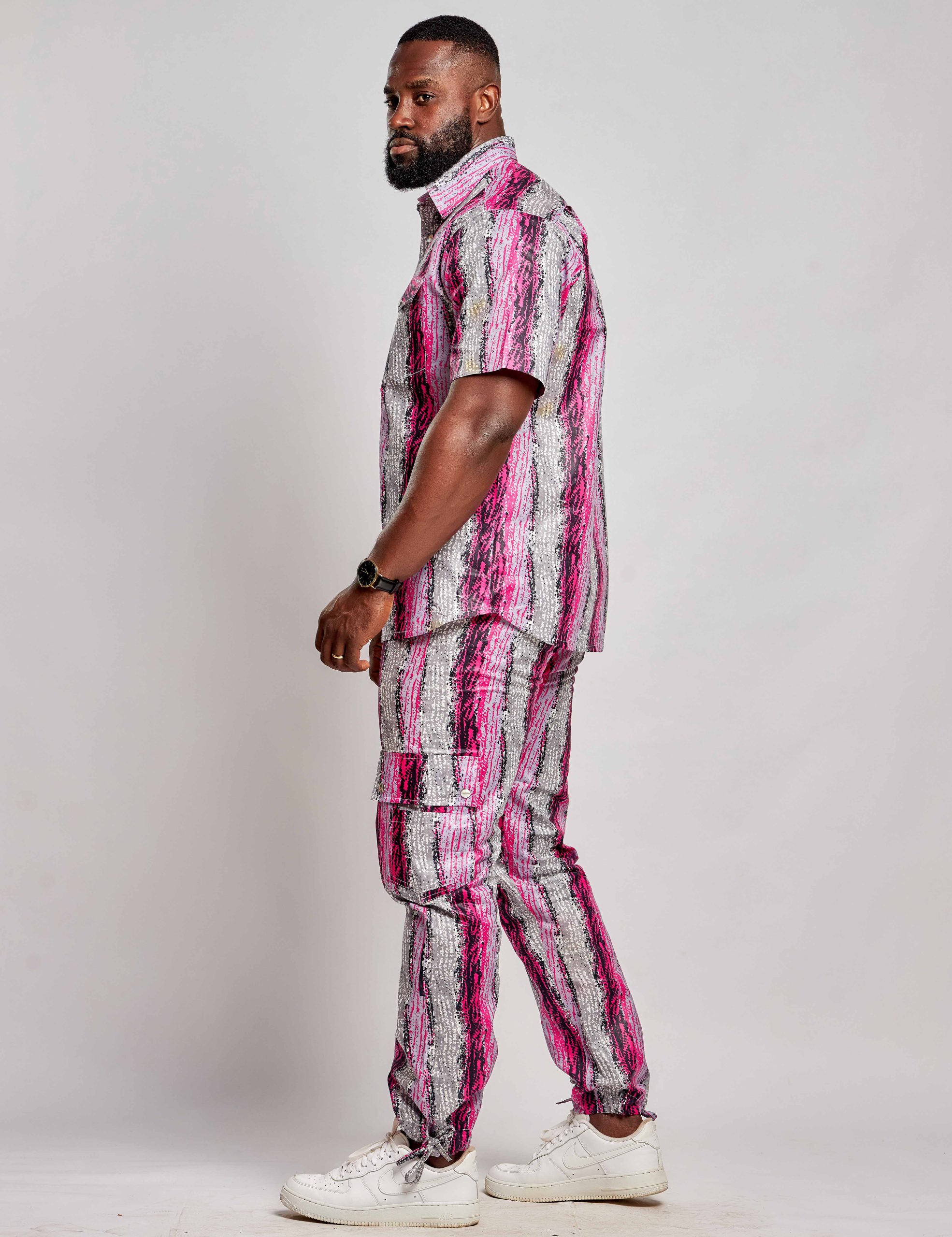 African Batik Men Suit - Top & Cargo Pants