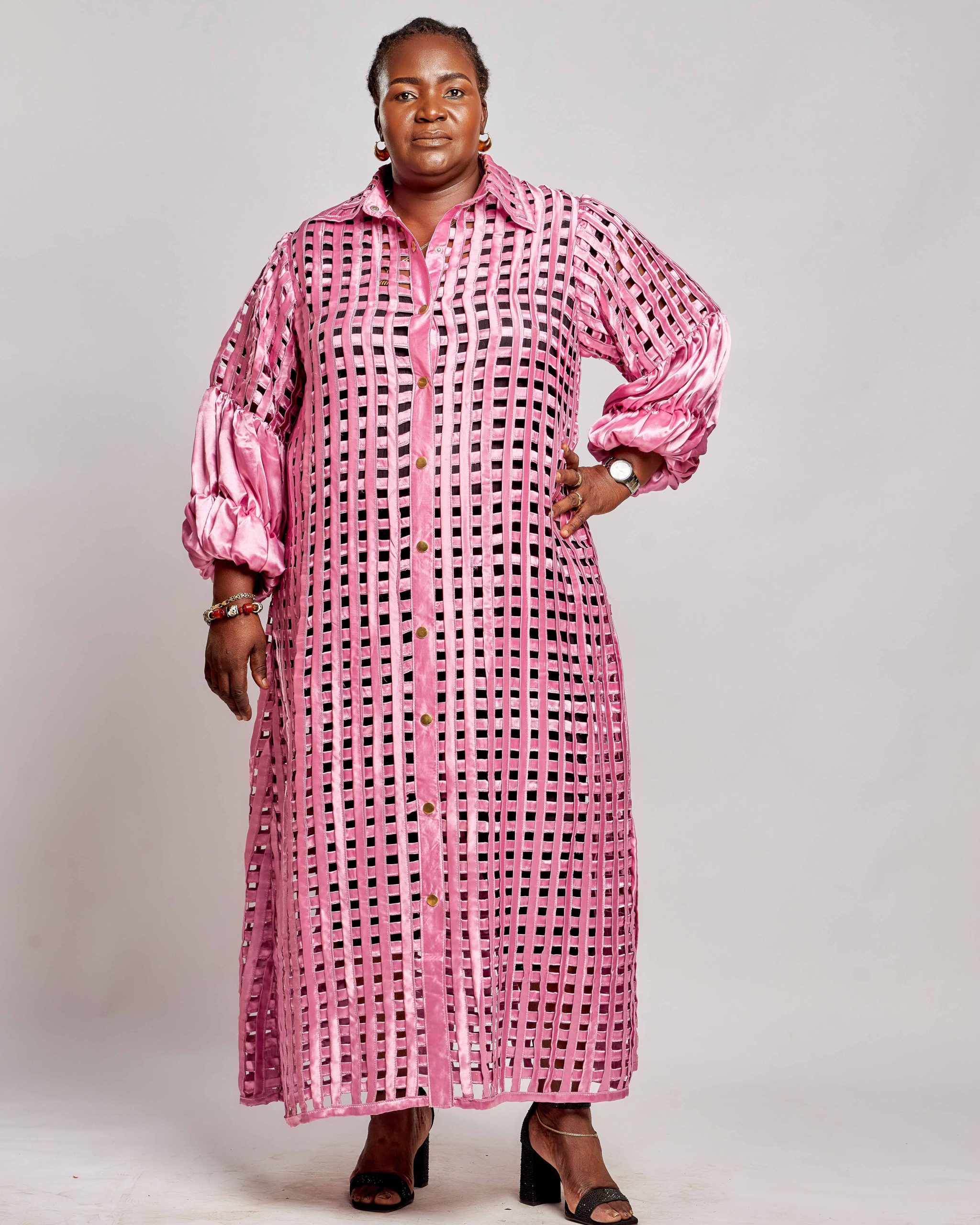 African Clothing for Women. Satin Women's Mesh Jacket Dress. Retail and Wholesale, Made in Africa