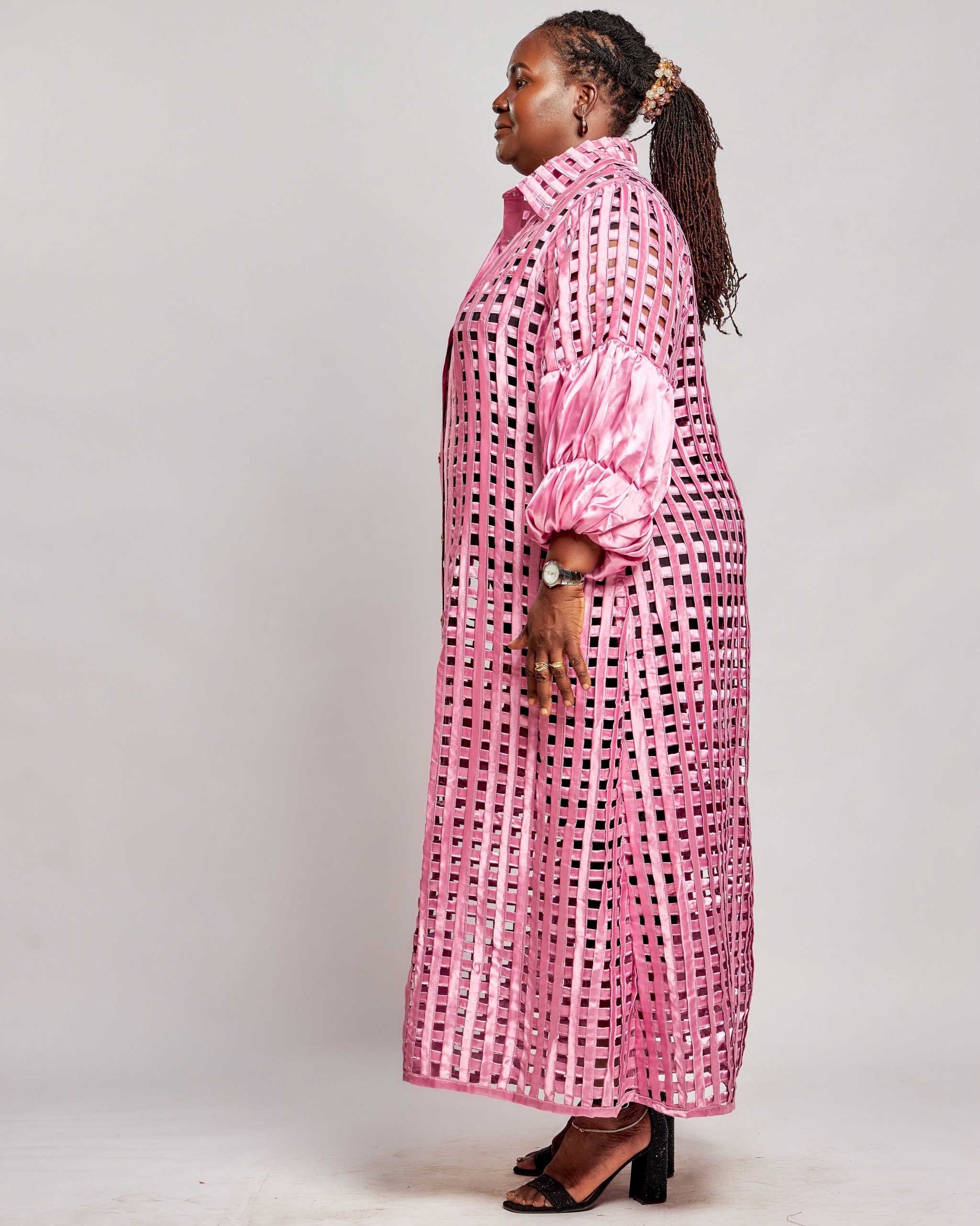 African Clothing for Women. Satin Women's Mesh Jacket Dress. Retail and Wholesale, Made in Africa