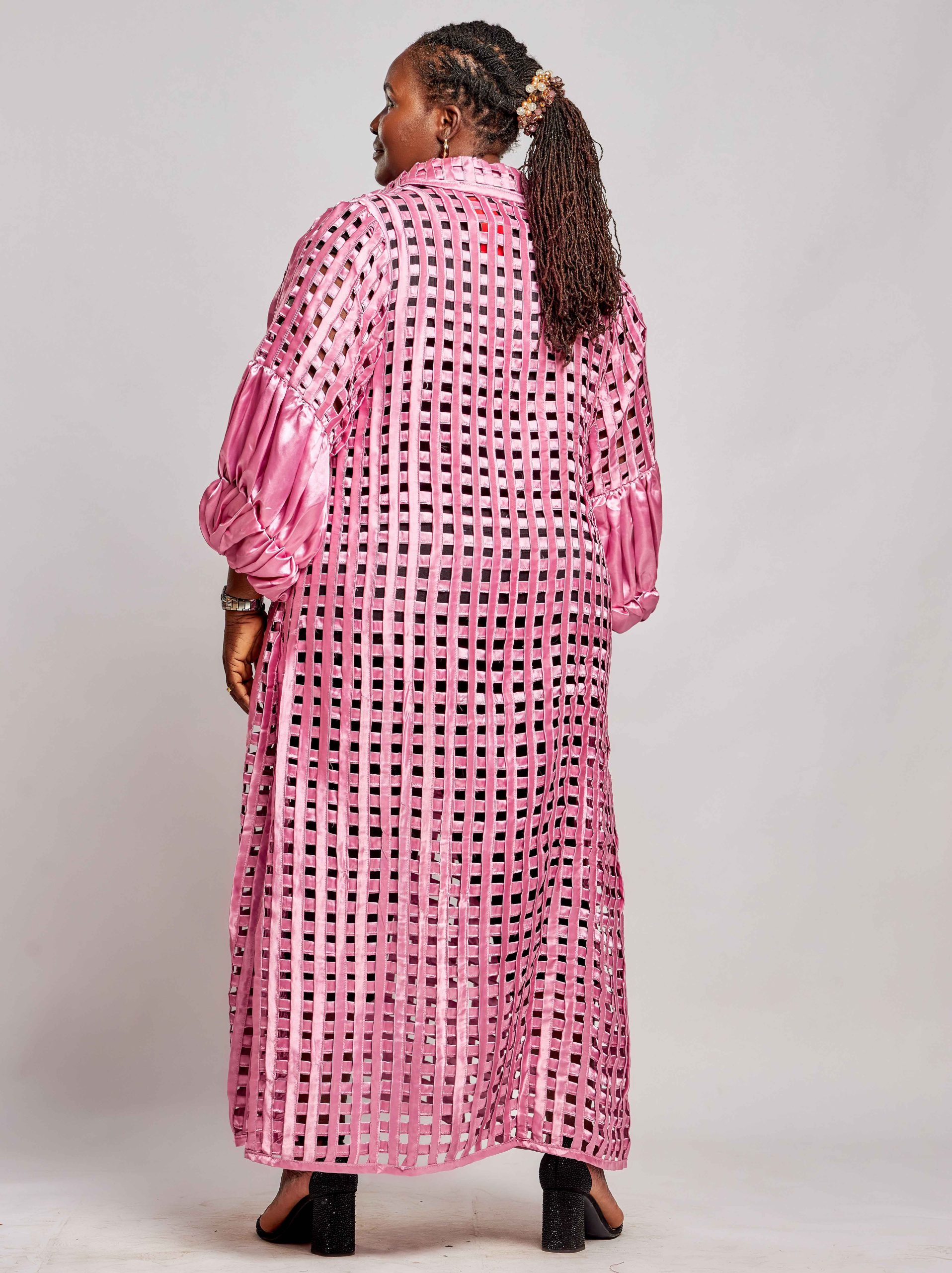 African Clothing for Women. Satin Women's Mesh Jacket Dress. Retail and Wholesale, Made in Africa