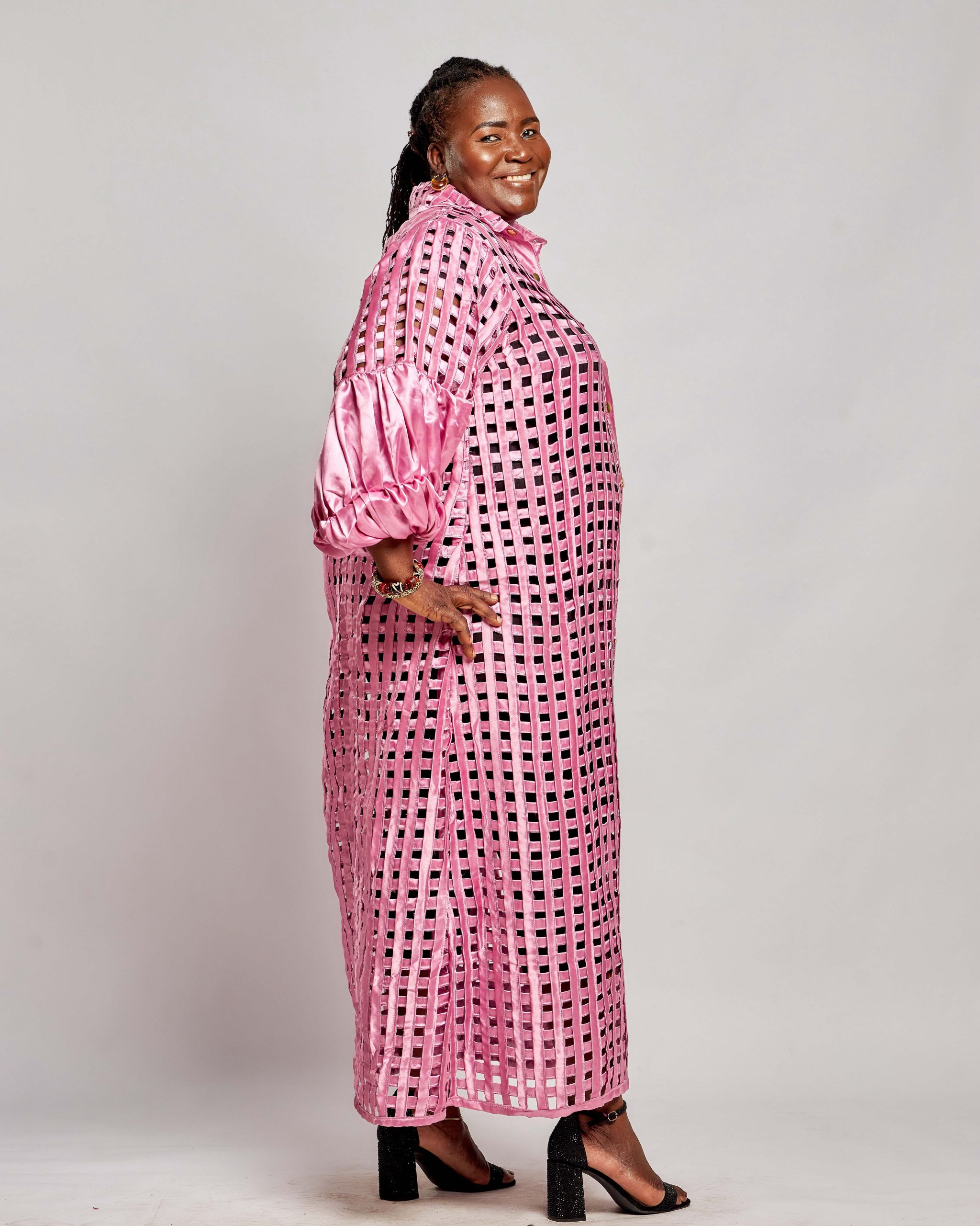 African Clothing for Women. Satin Women's Mesh Jacket Dress. Retail and Wholesale, Made in Africa