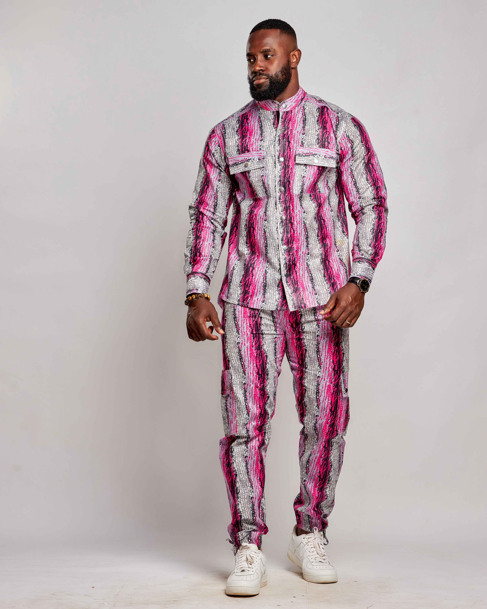 African Batik Men Suit - Top & Cargo Pants