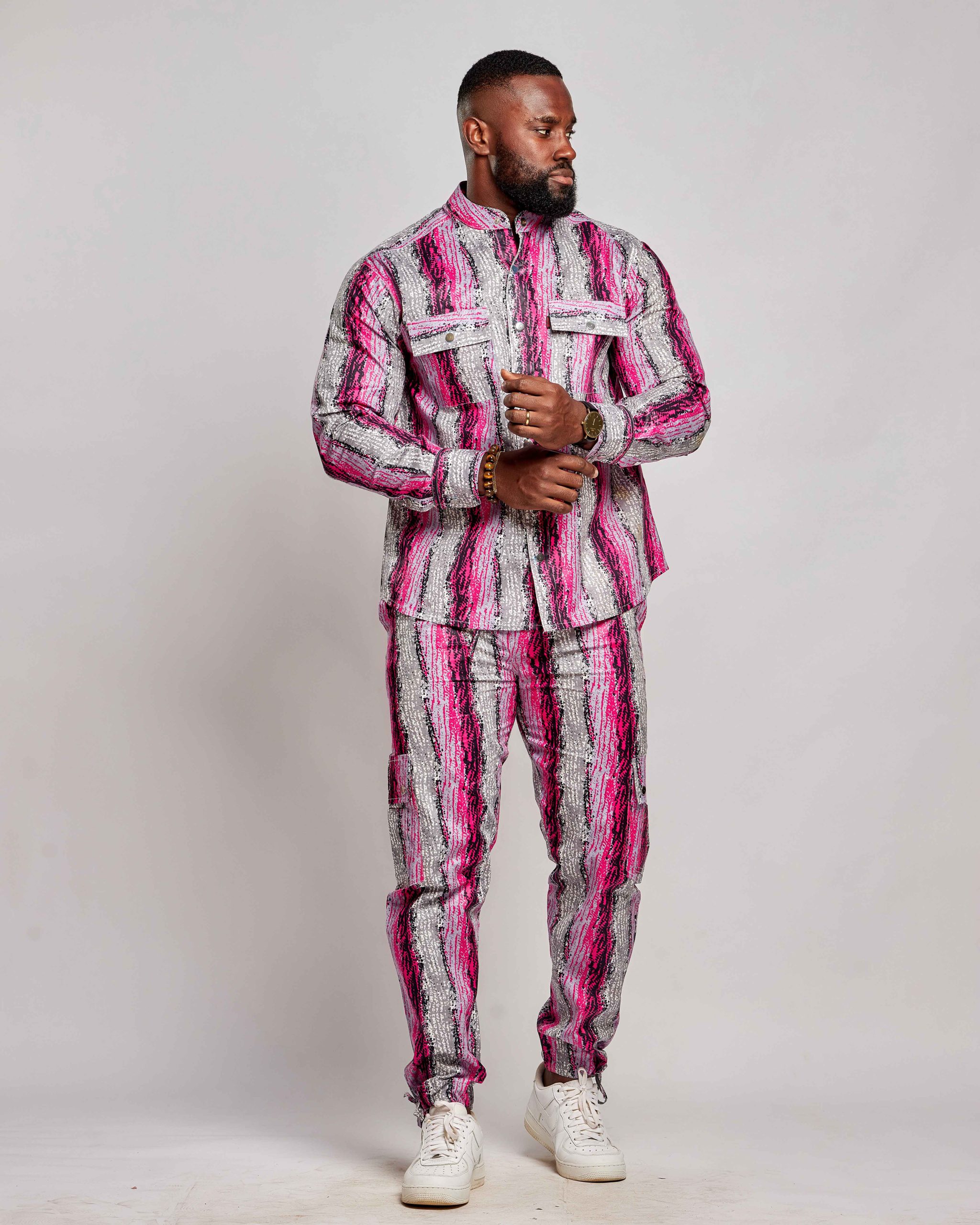 African Batik Men Suit - Top & Cargo Pants