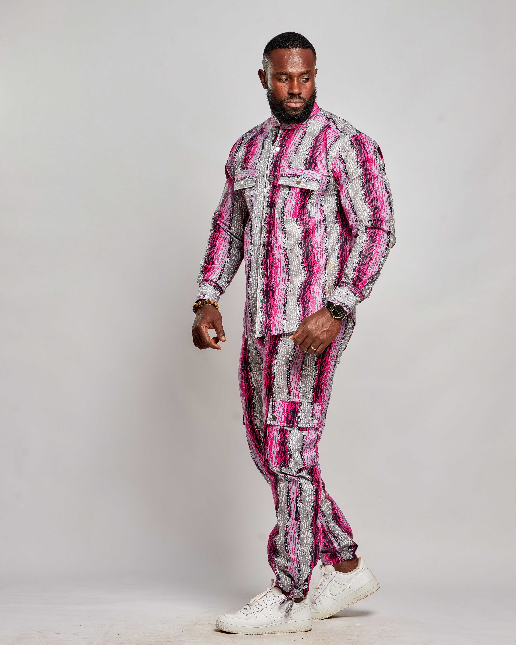 African Batik Men Suit - Top & Cargo Pants
