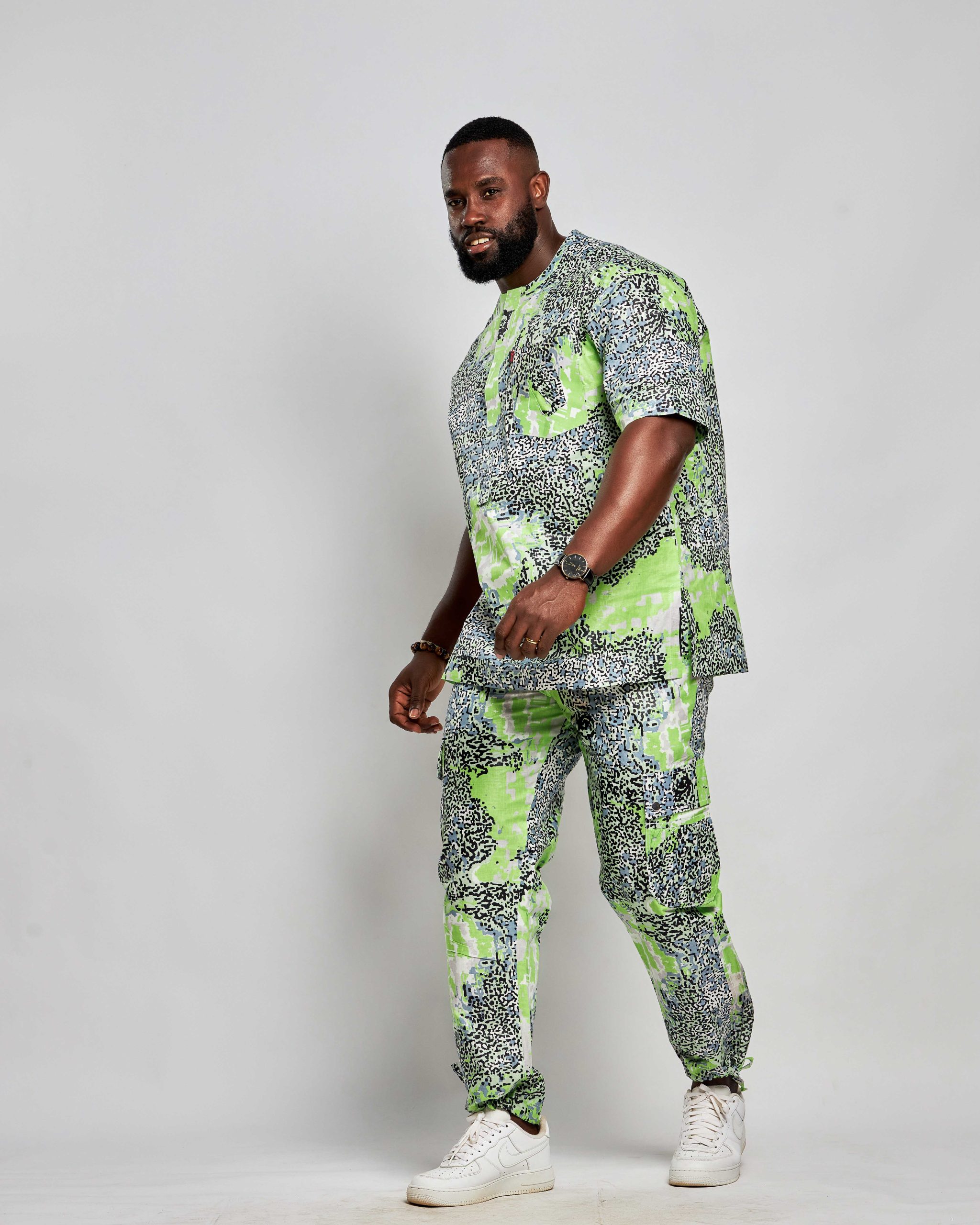 African Men Suit - Top & Cargo Pants