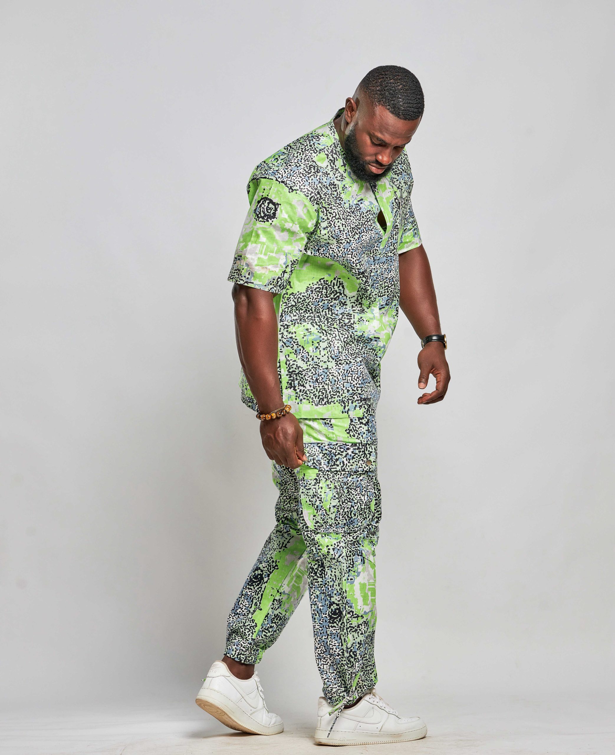African Men Suit - Top & Cargo Pants