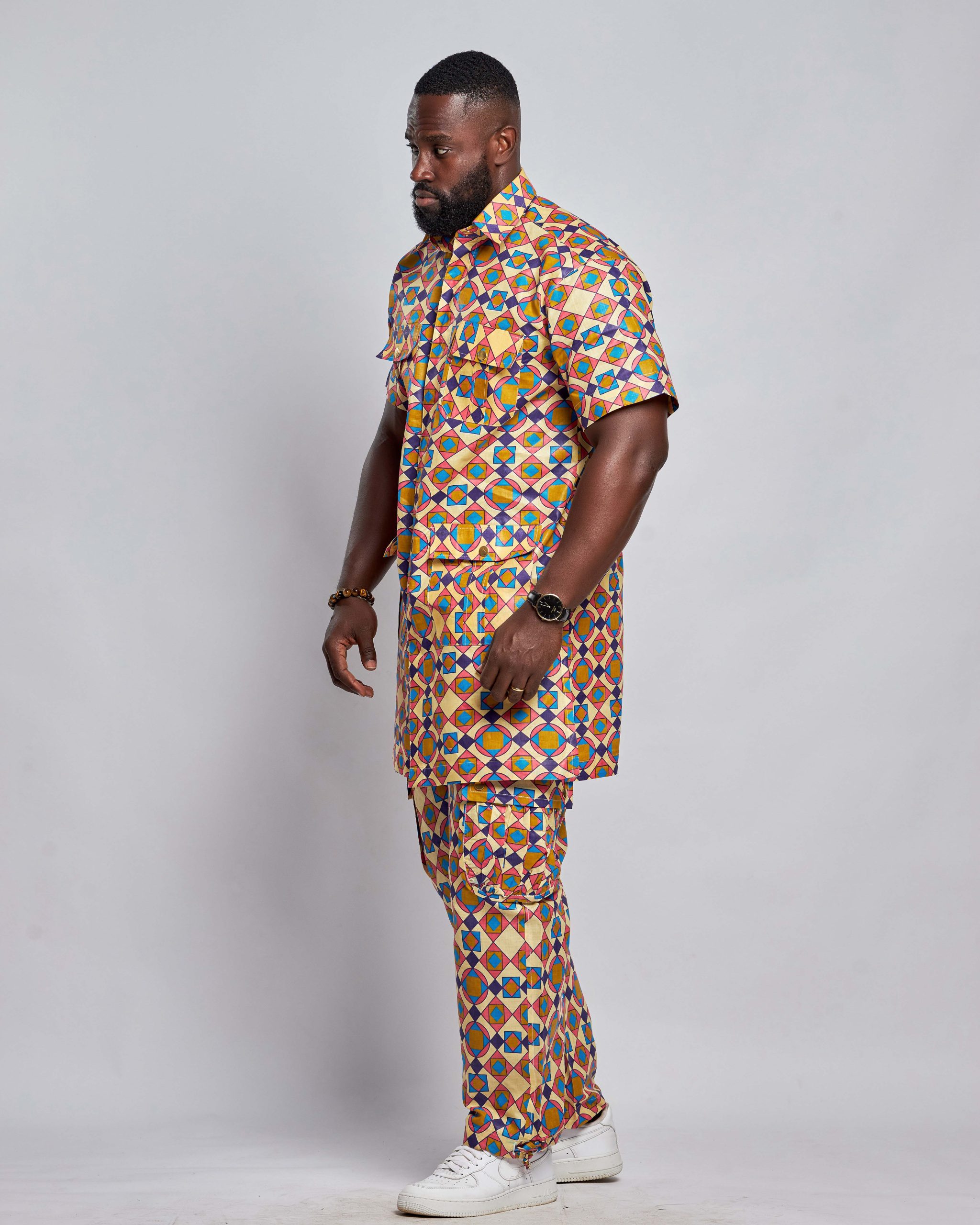 African Men Suit - Top & Cargo Pants
