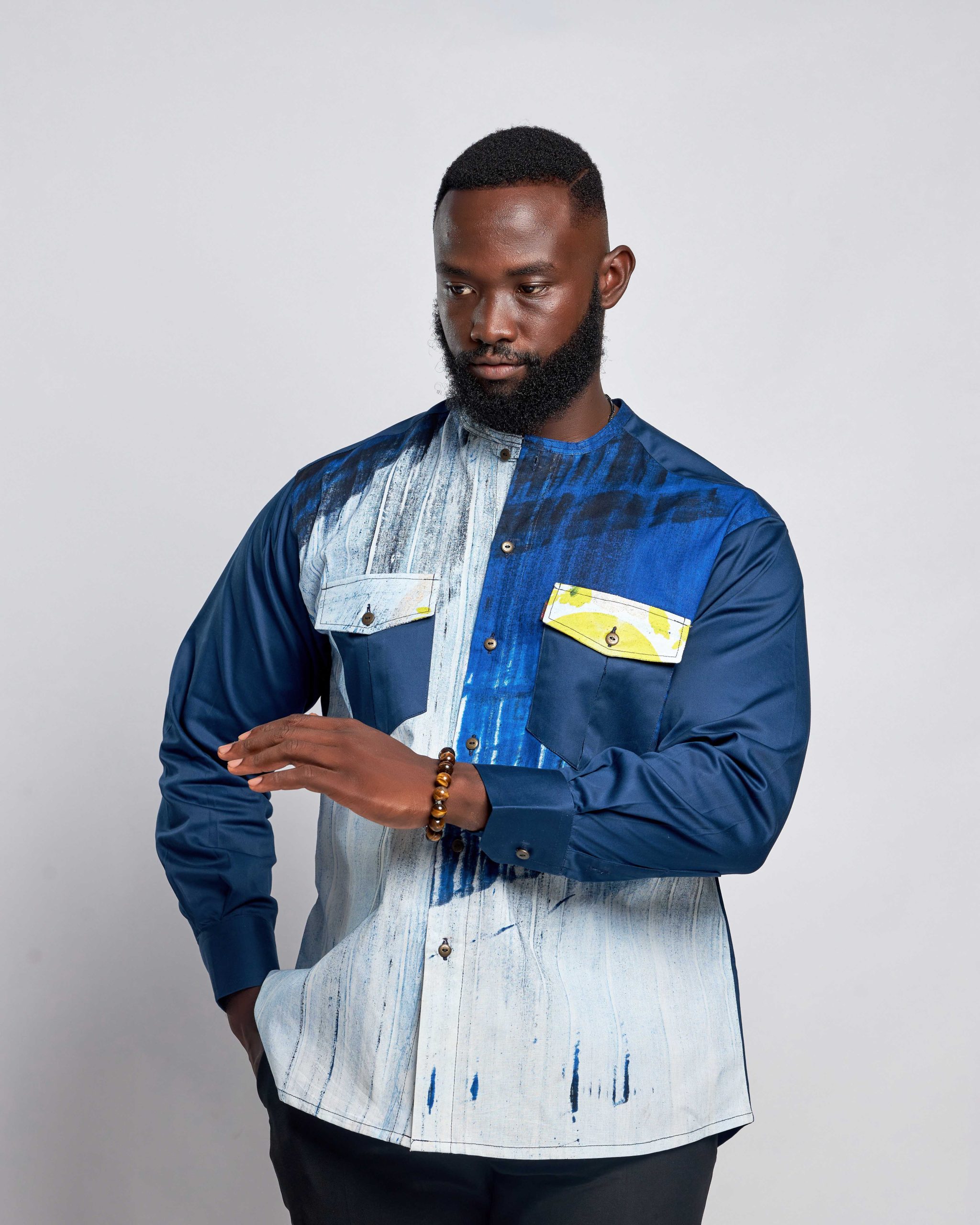 African Clothing for Men. Long-sleeved men's shirt. Retail and Wholesale. Made in Africa
