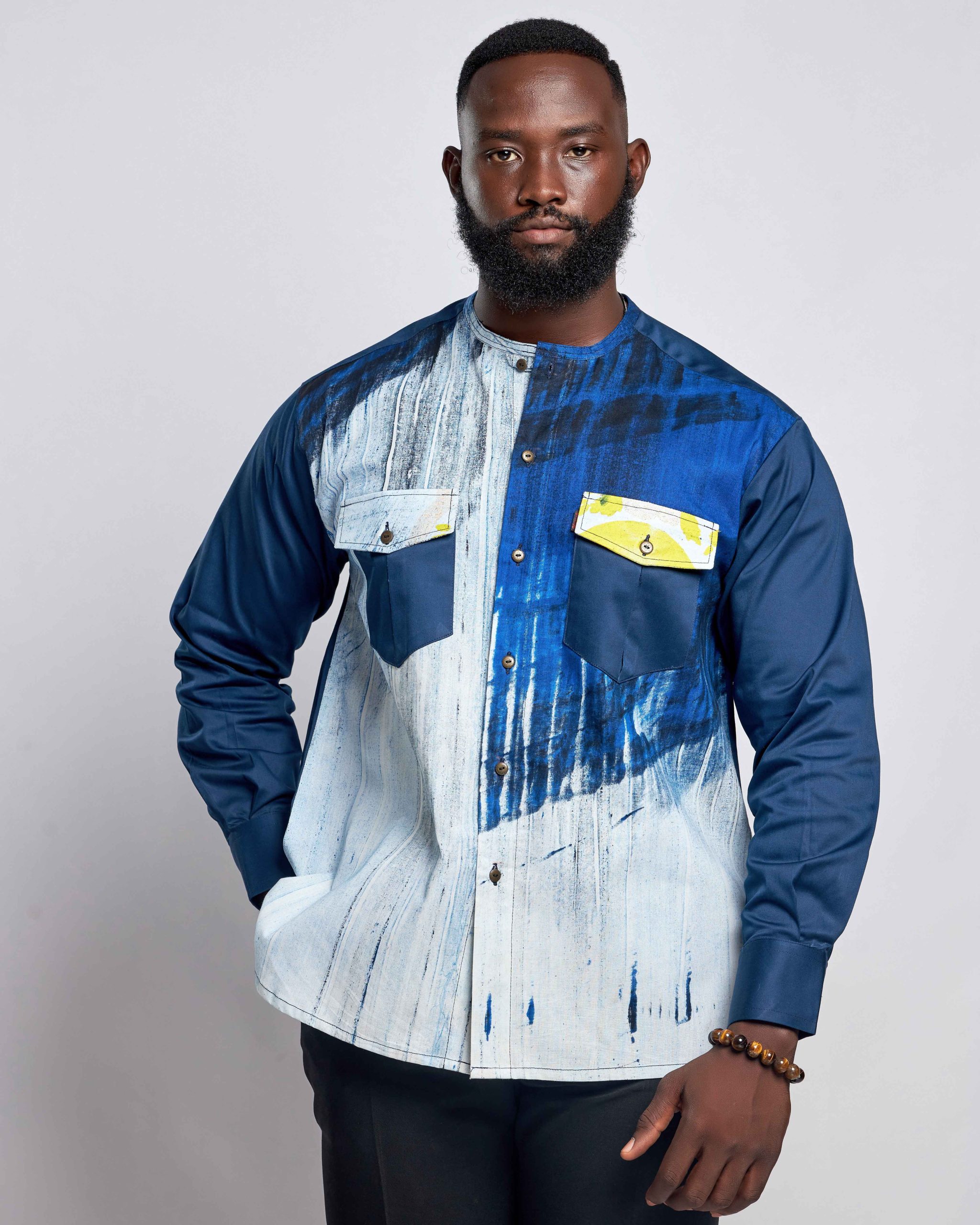 African Clothing for Men. Long-sleeved men's shirt. Retail and Wholesale. Made in Africa