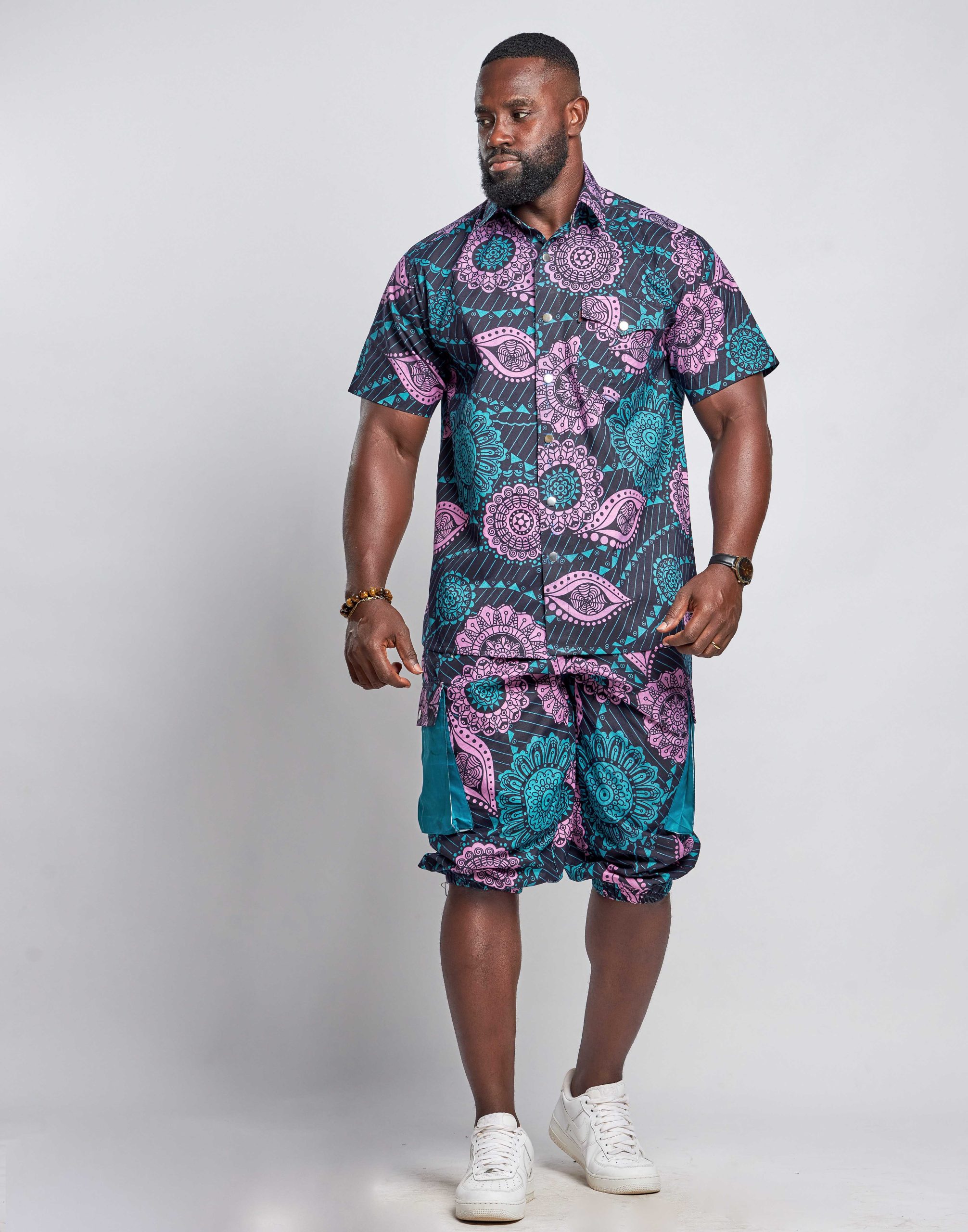 African Men Suit - Top & Cargo Pants