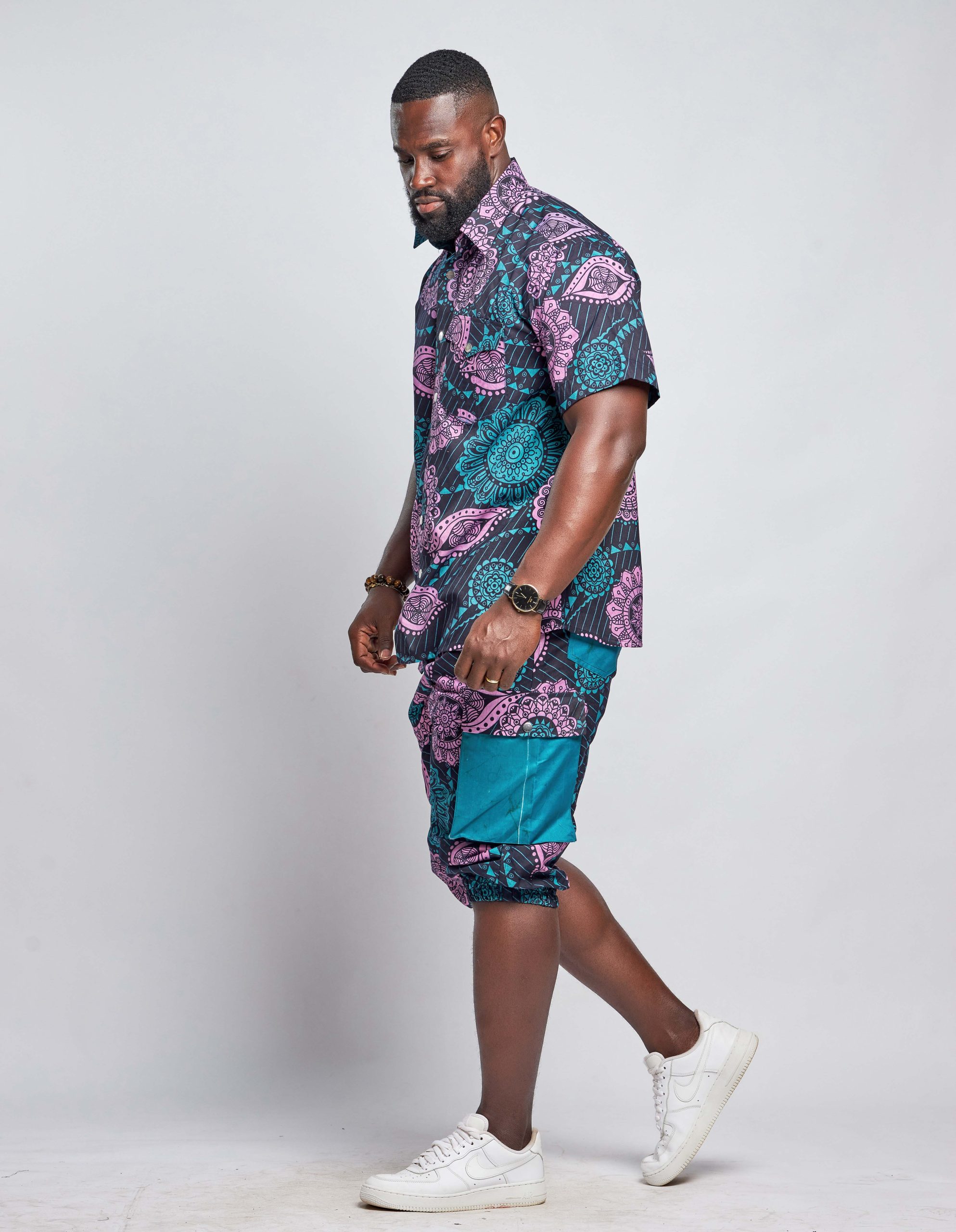 African Men Suit - Top & Cargo Pants