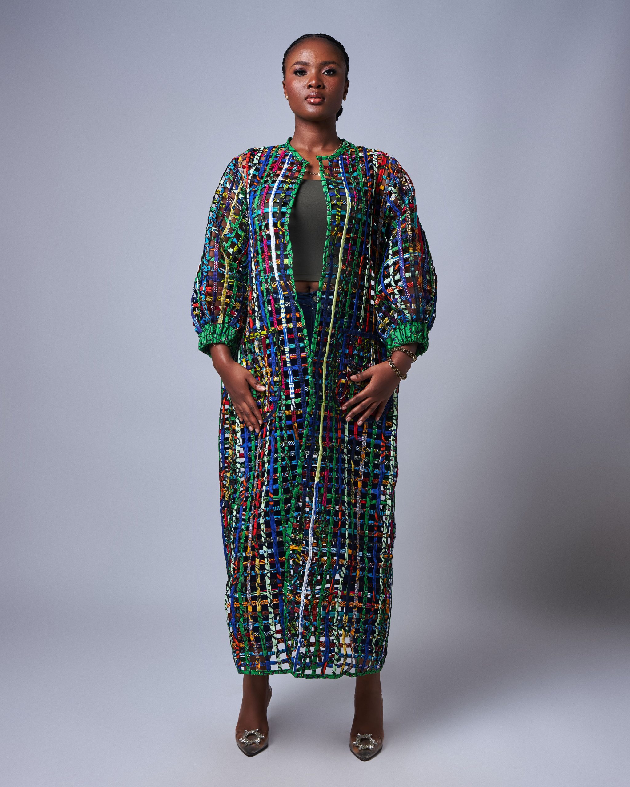African Clothing for Women. Ankara Women's Mesh Top. Retail and Wholesale, Made in Africa