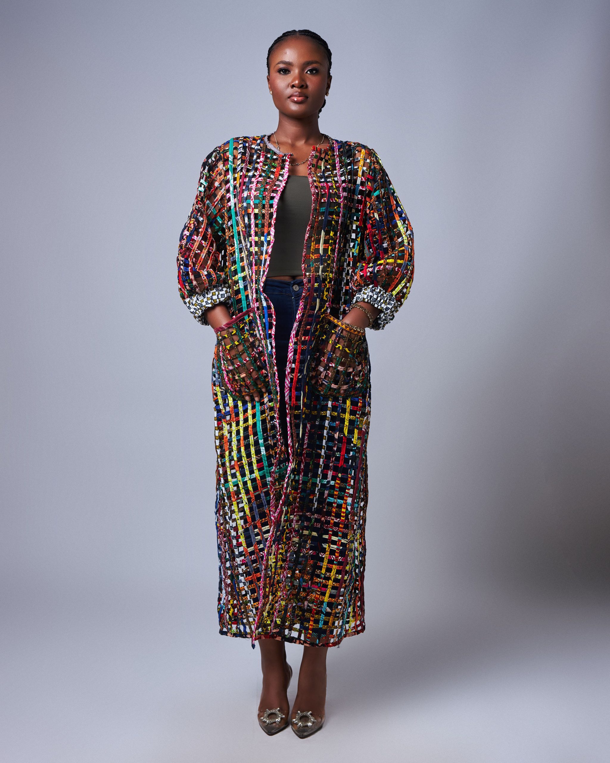 African Clothing for Women. Ankara Women's Mesh Top. Retail and Wholesale, Made in Africa