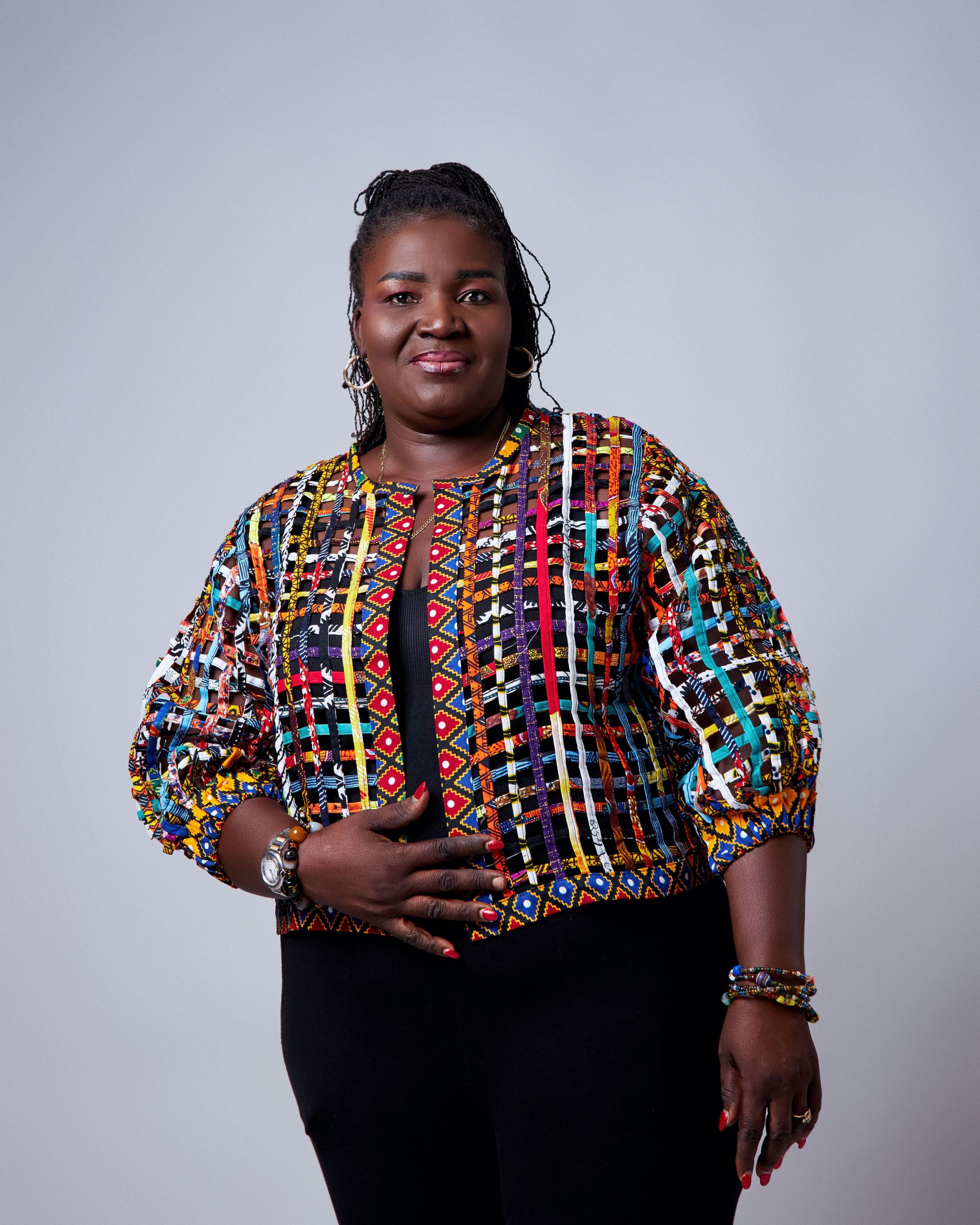 African Clothing for Women. Ankara Women's Mesh Mini Jacket. Retail and Wholesale, Made in Africa