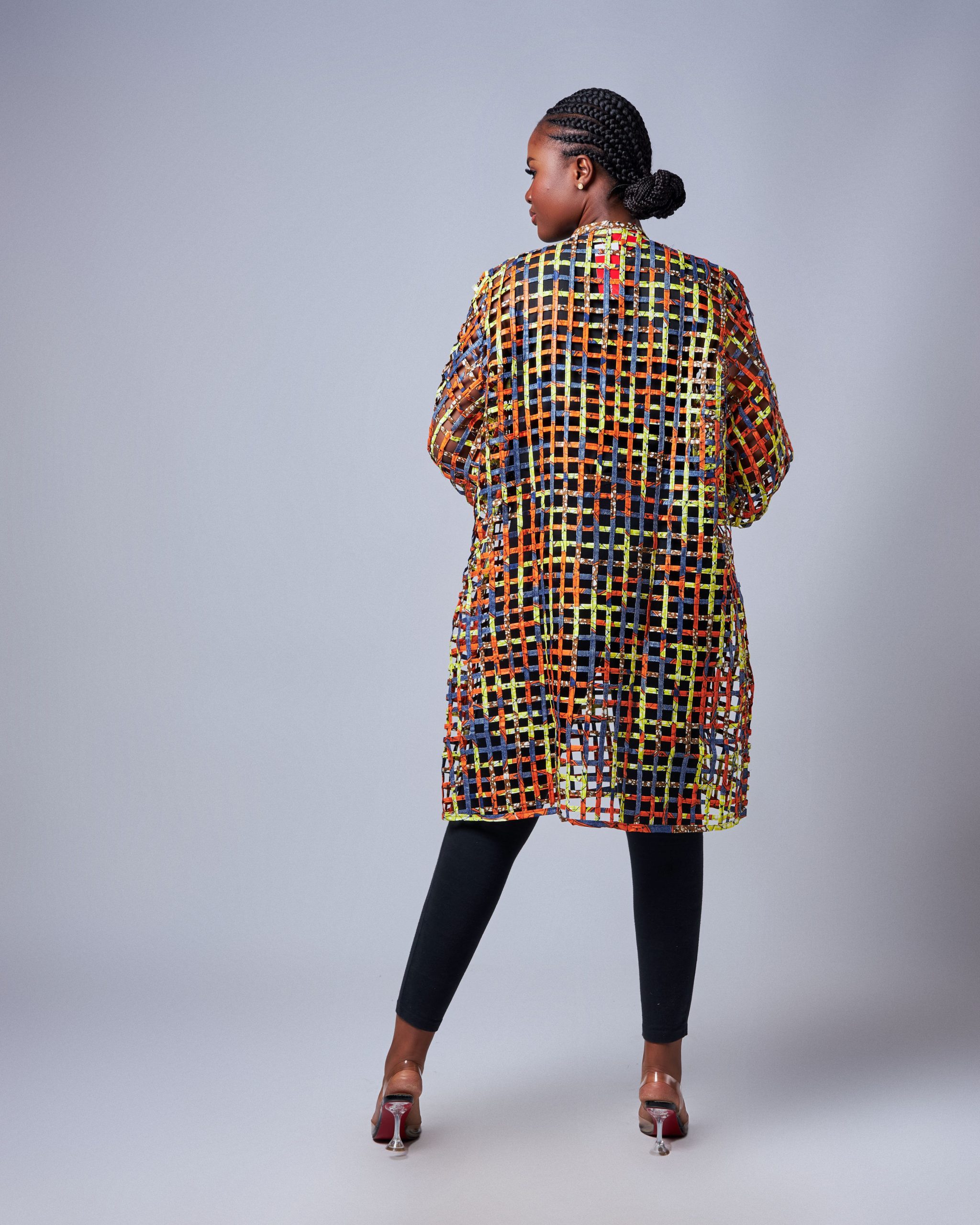 African Clothing for Women. Ankara Women's Mesh Mini Jacket. Retail and Wholesale, Made in Africa