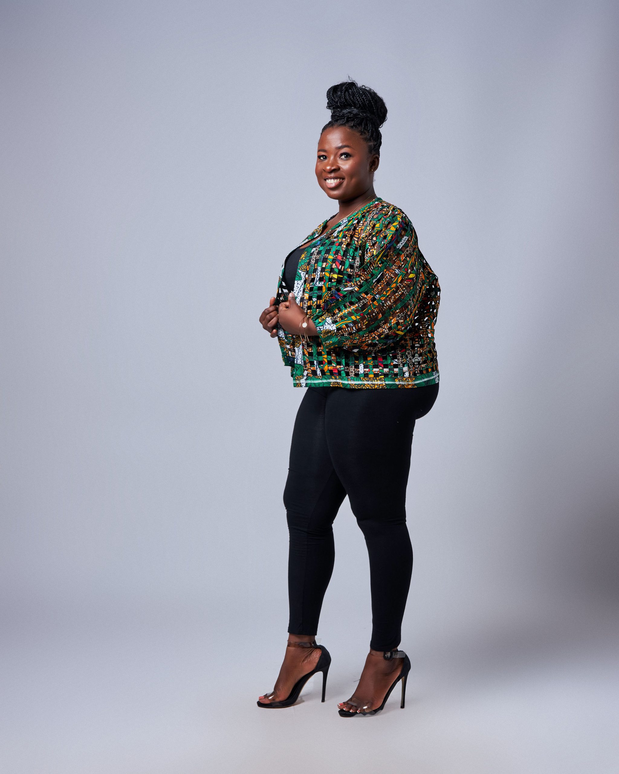 African Clothing for Women. Ankara Women's Mesh Mini Jacket. Retail and Wholesale, Made in Africa