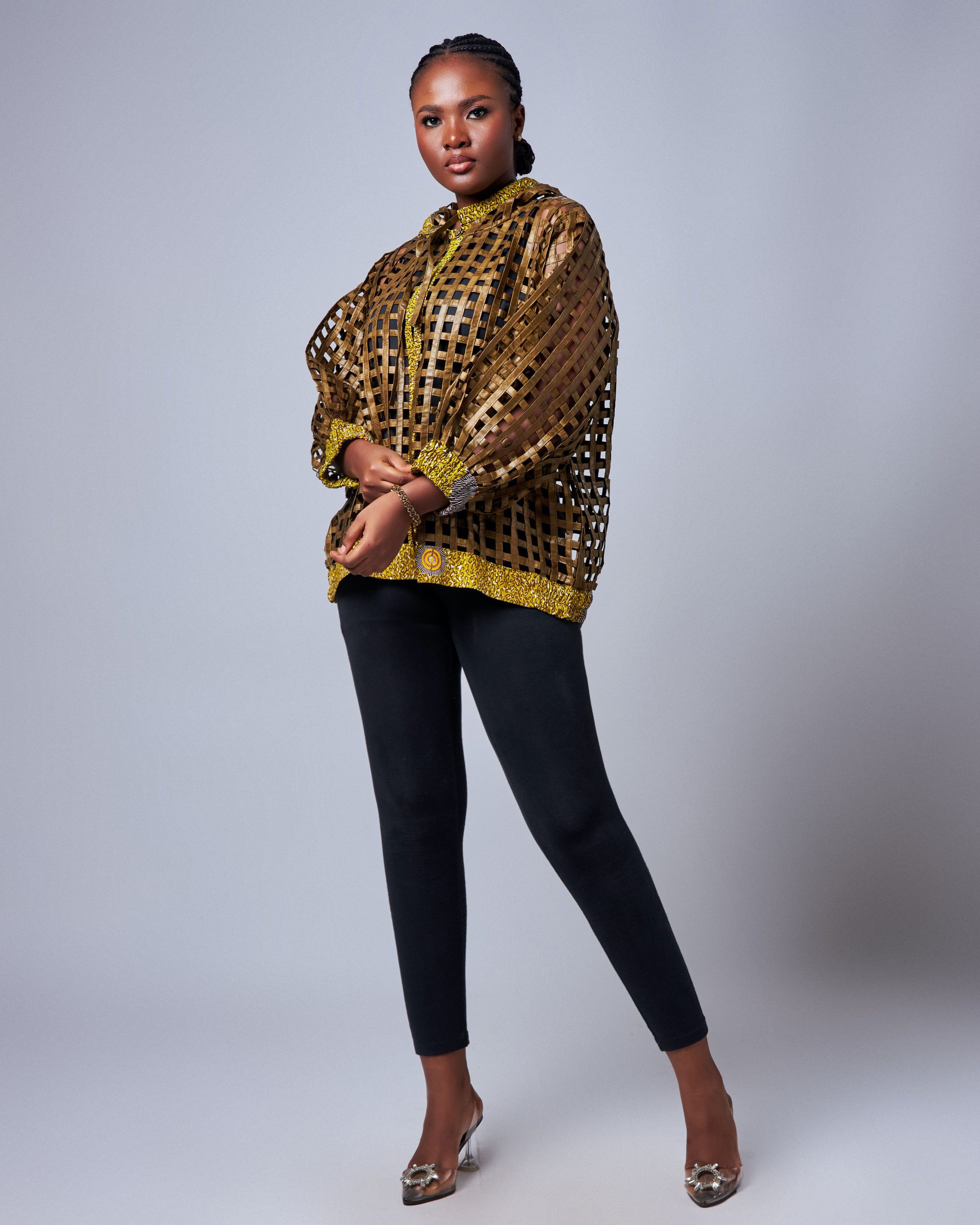 African Clothing for Women. Ankara Women's Mesh Mini Jacket. Retail and Wholesale, Made in Africa
