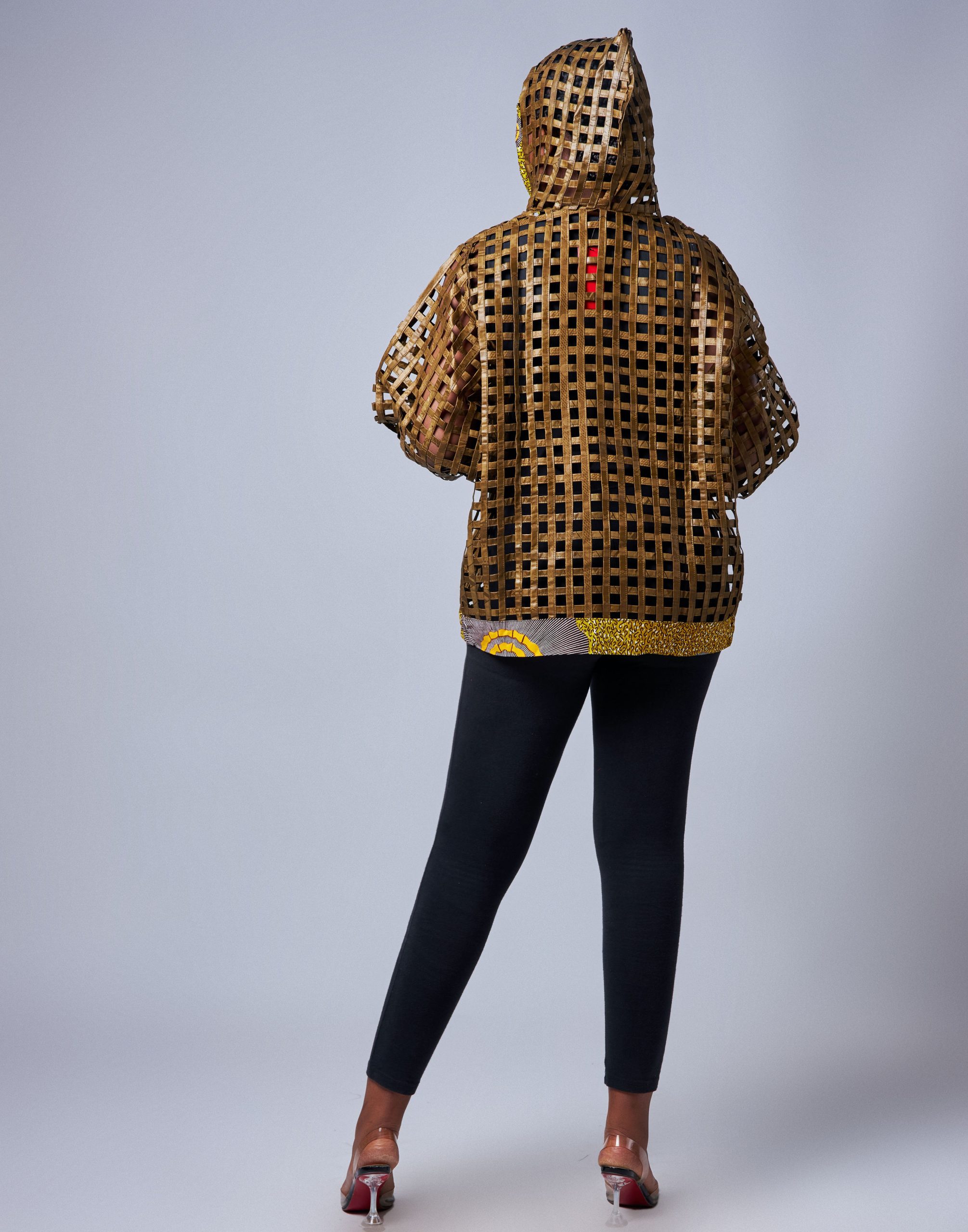 African Clothing for Women. Ankara Women's Mesh Mini Jacket. Retail and Wholesale, Made in Africa