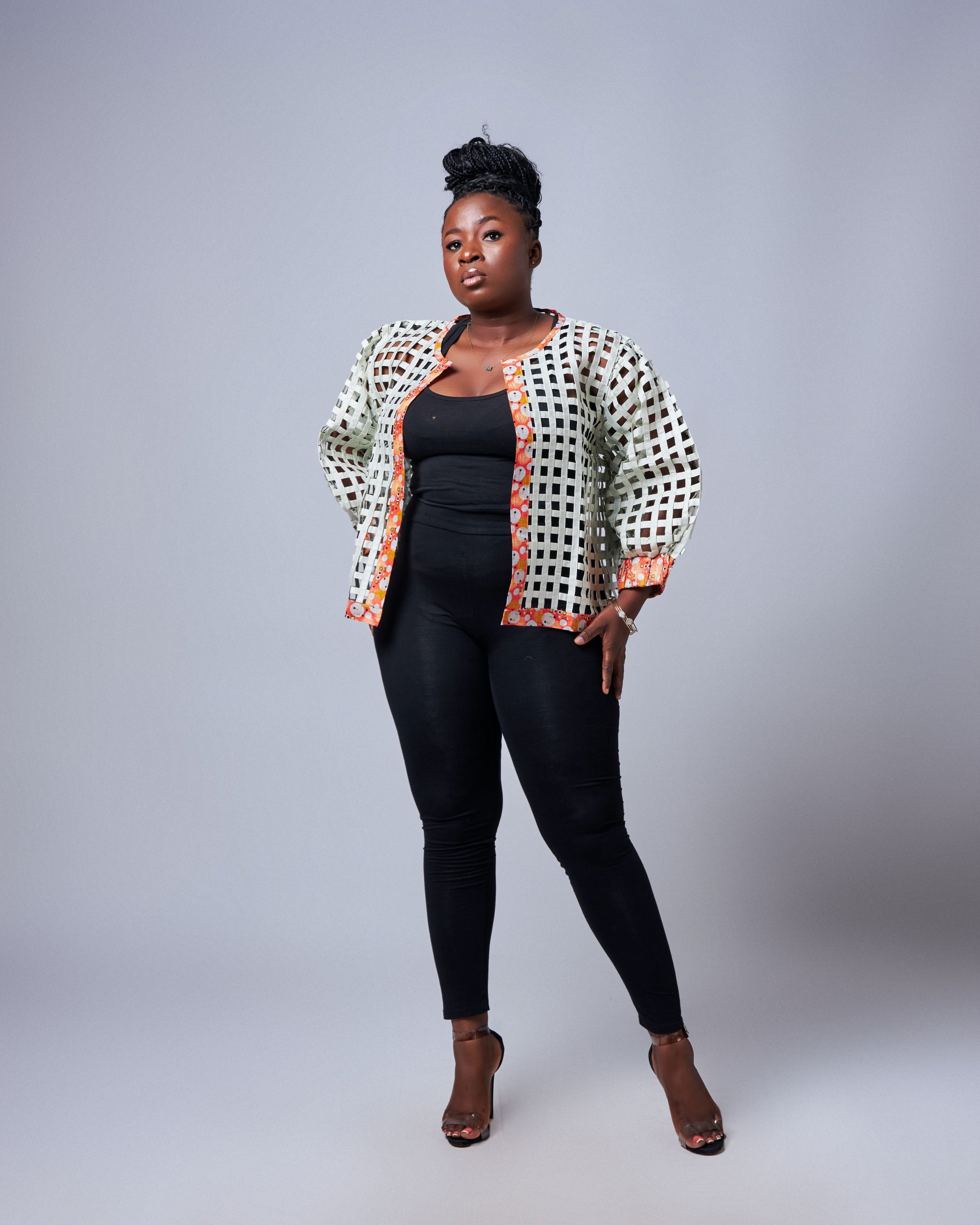 African Clothing for Women. Ankara Women's Mesh Mini Jacket. Retail and Wholesale, Made in Africa