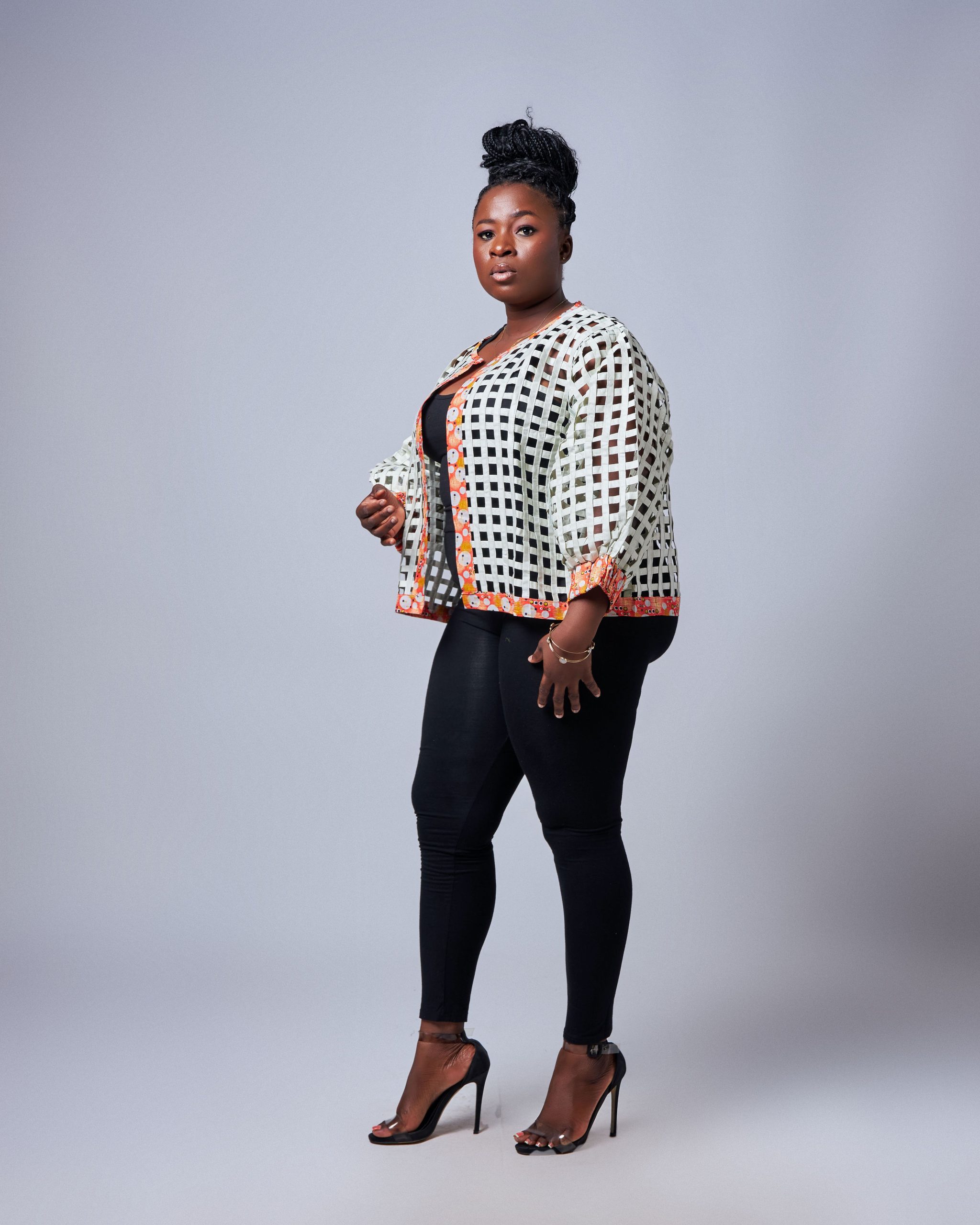 African Clothing for Women. Ankara Women's Mesh Mini Jacket. Retail and Wholesale, Made in Africa