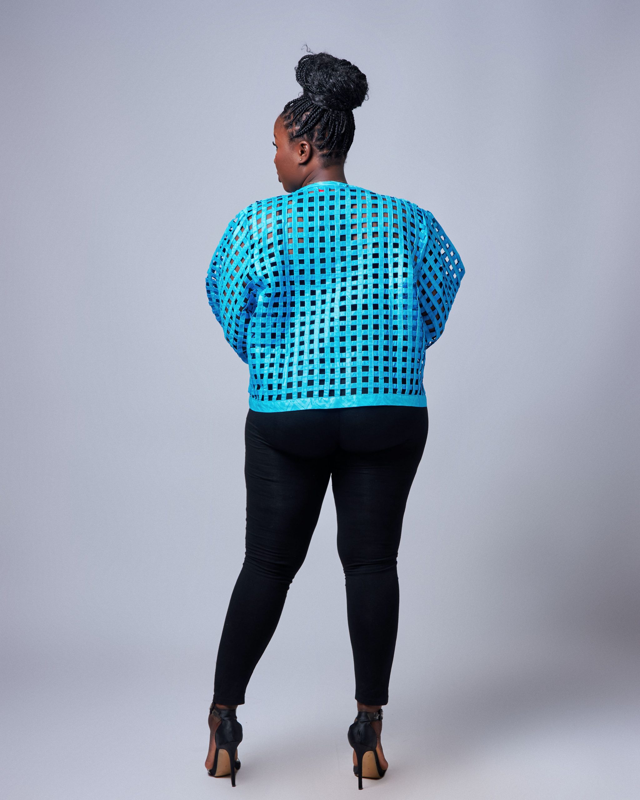 African Clothing for Women. Ankara Women's Mesh Mini Jacket. Retail and Wholesale, Made in Africa