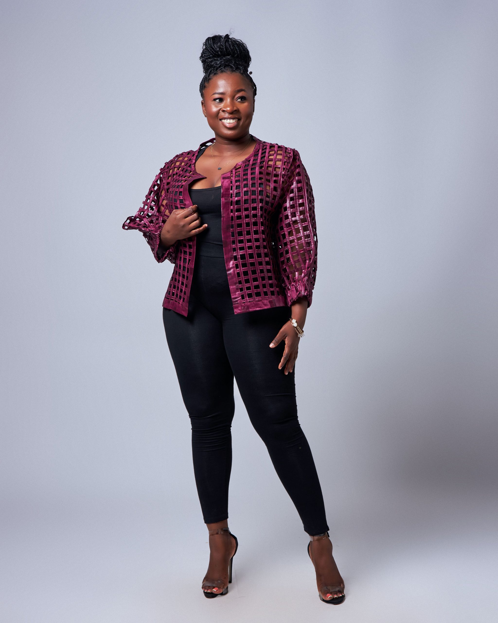 African Clothing for Women. Ankara Women's Mesh Mini Jacket. Retail and Wholesale, Made in Africa