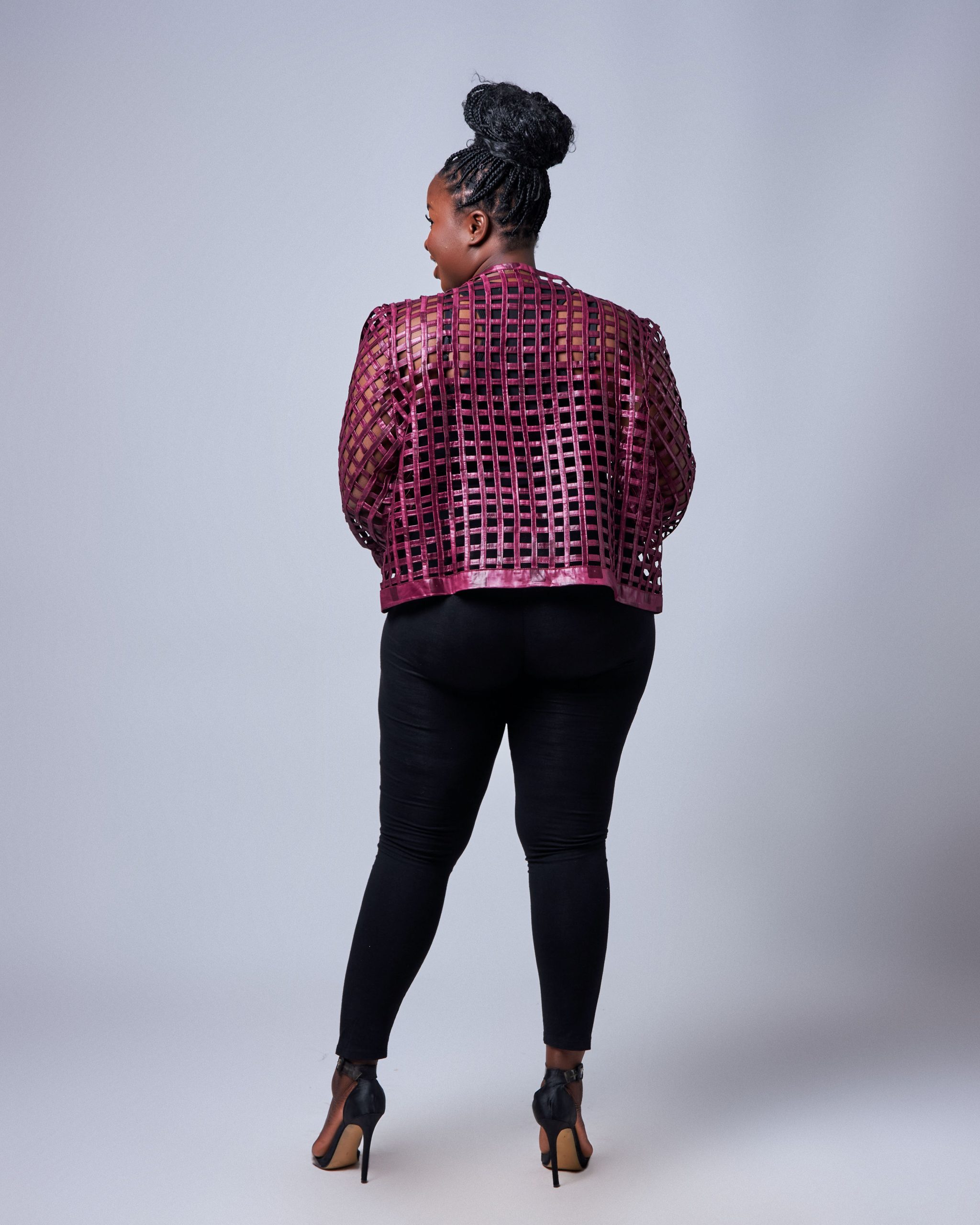 African Clothing for Women. Ankara Women's Mesh Mini Jacket. Retail and Wholesale, Made in Africa